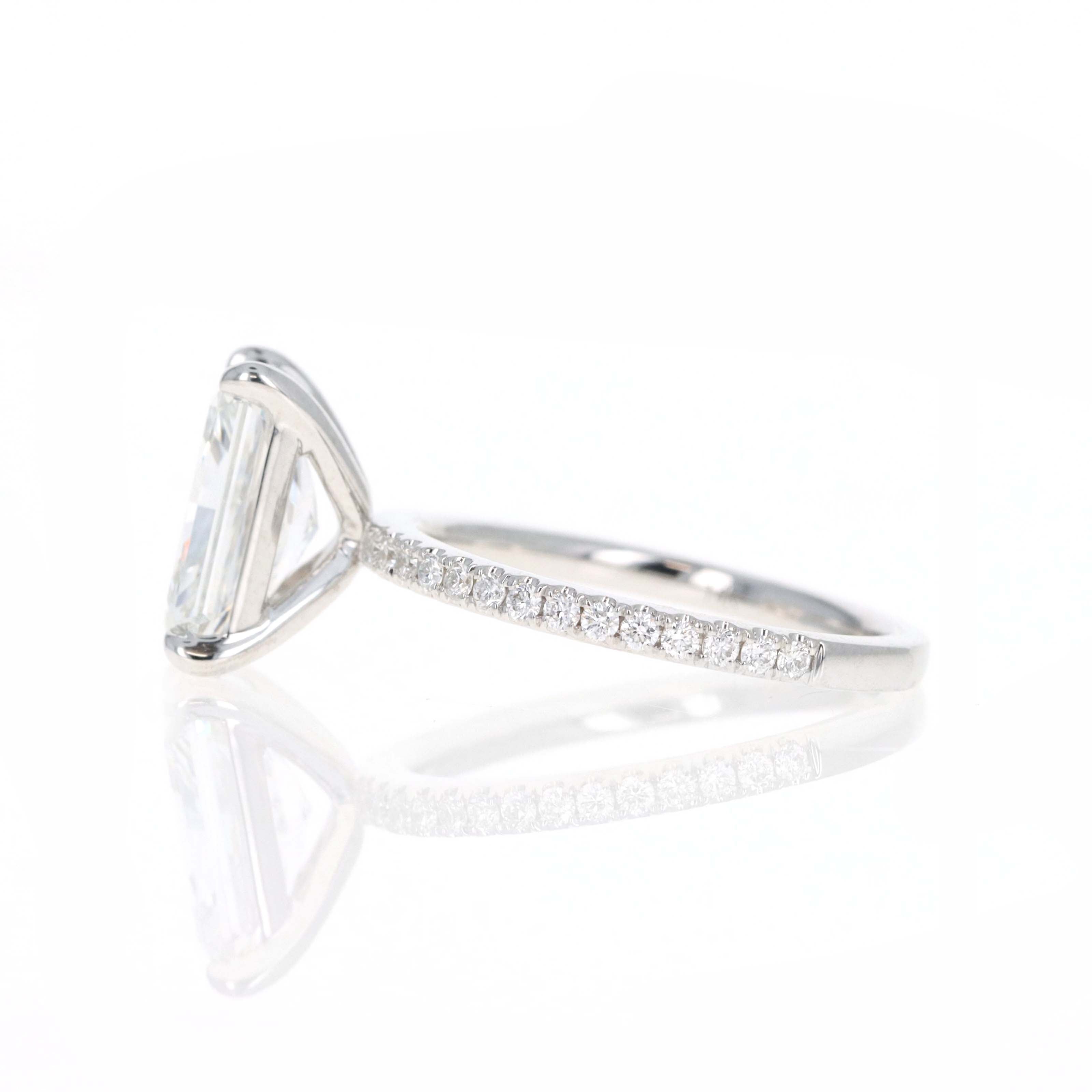 Lab Grown 3 Carat Radiant Diamond Accented Engagement Ring - Queen May