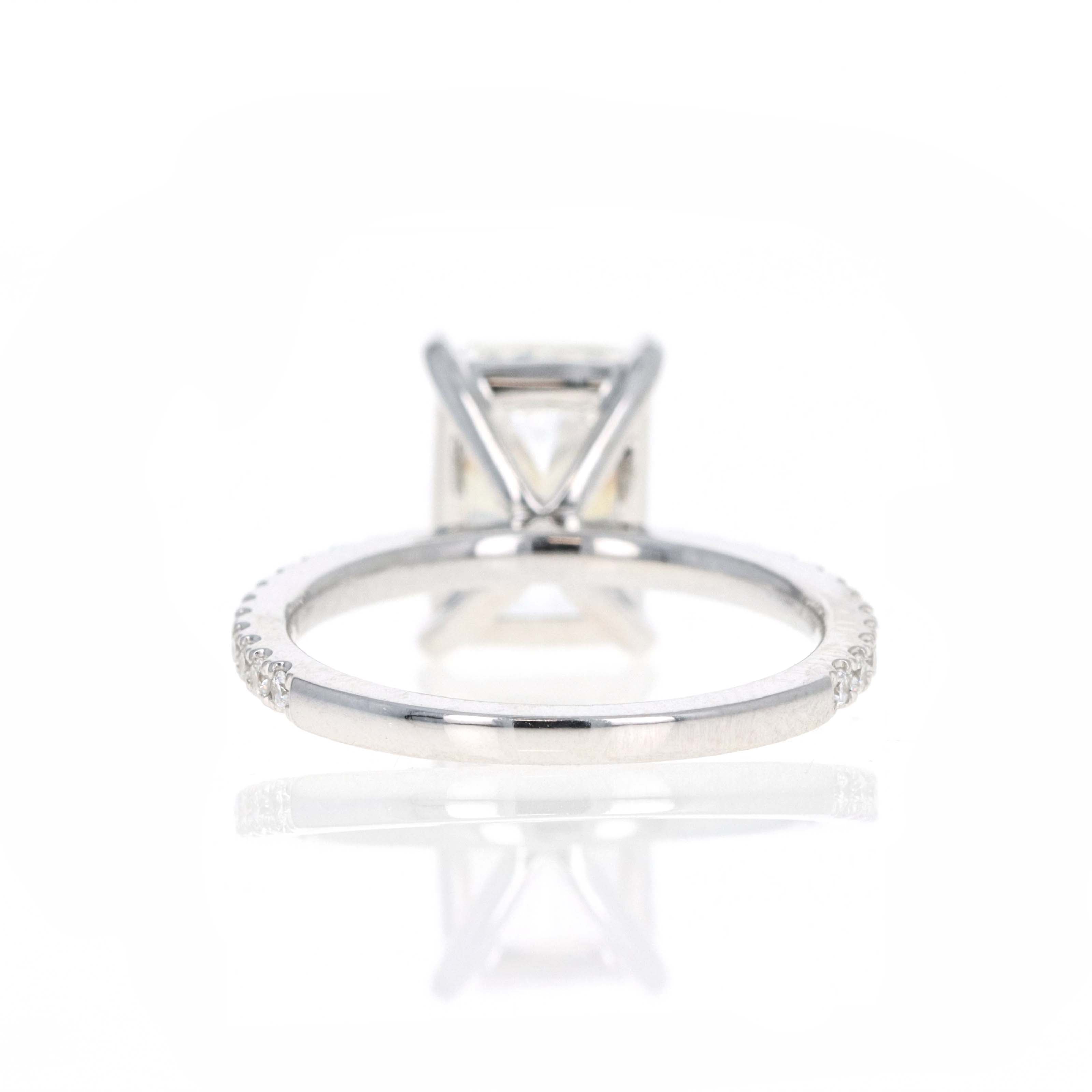 Lab Grown 3 Carat Radiant Diamond Accented Engagement Ring - Queen May