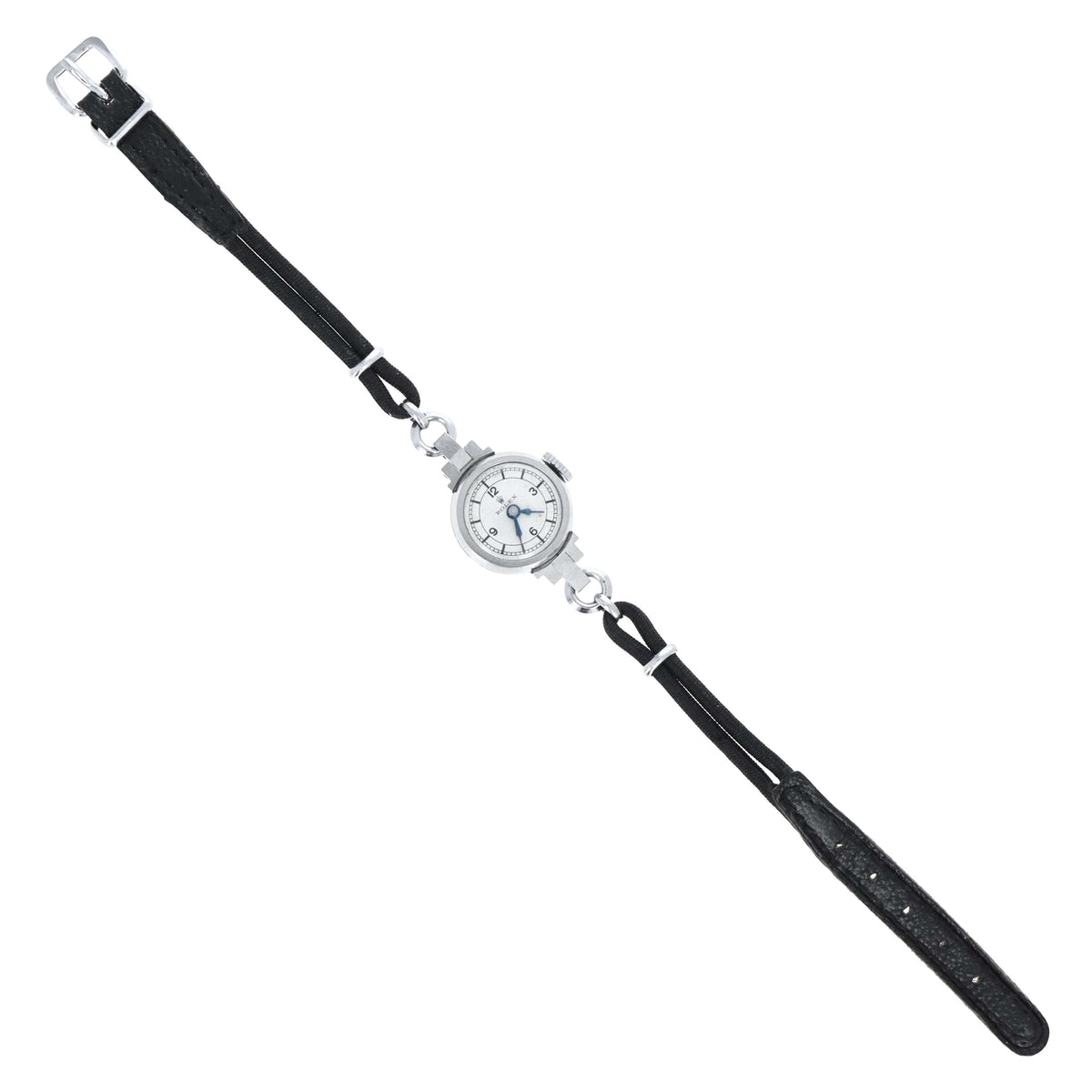 1930's Rolex Ref. 854/7 Art Deco Sector Dial Stainless Steel Ladies Watch Mechanical Movement With Original Box