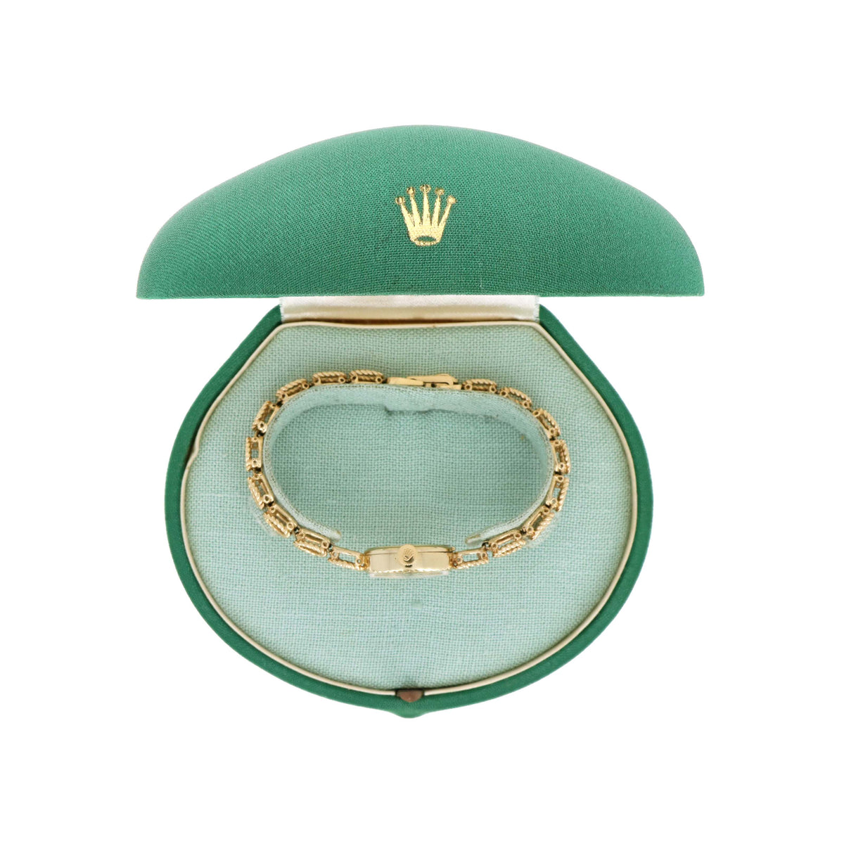 Vintage Rolex Ladies 14K Yellow Gold Oval Shaped Mechanical Movement Cocktail Watch Reference 8333 With Box