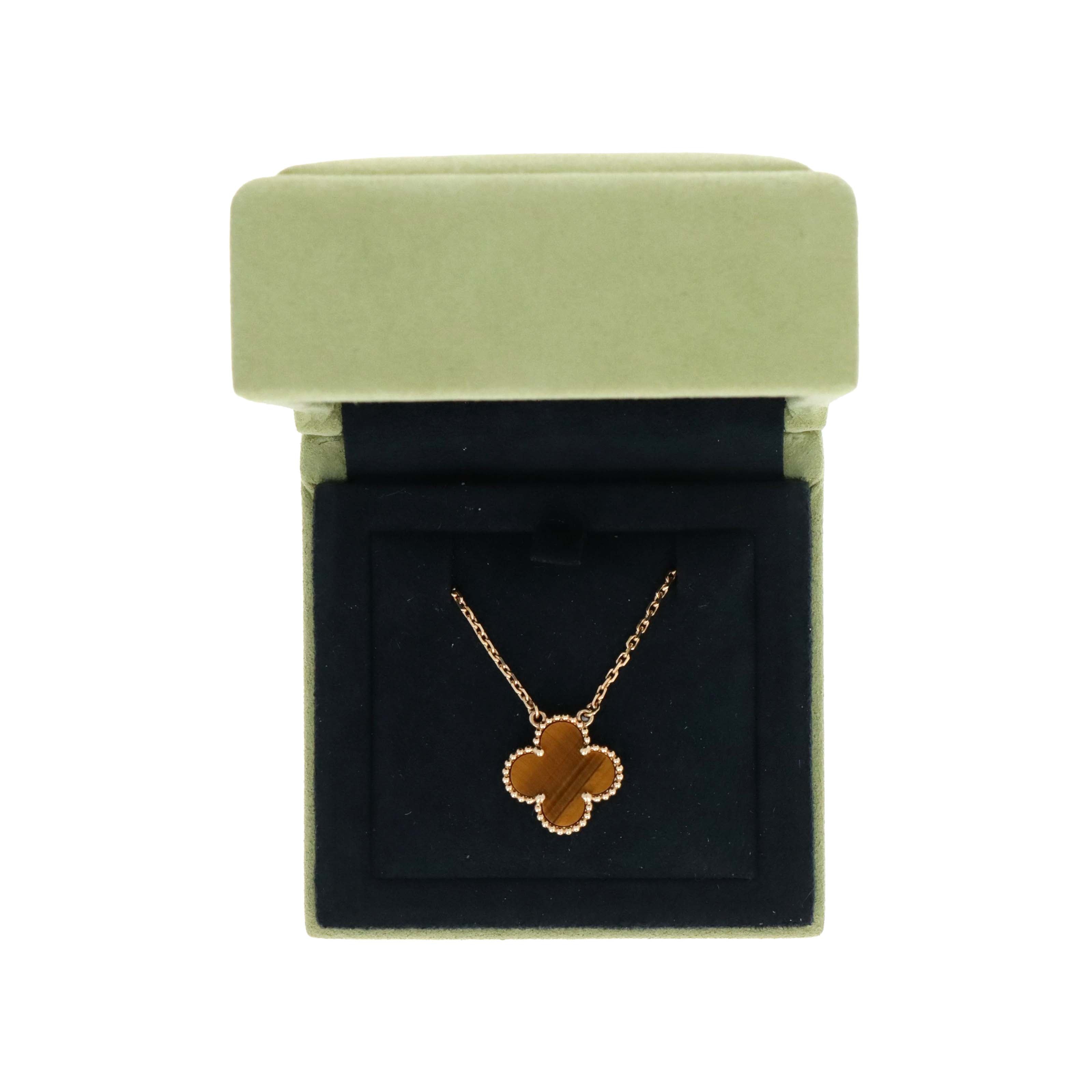 Van Cleef & Arpels Tigers Eye Alhambra Necklace - Queen May