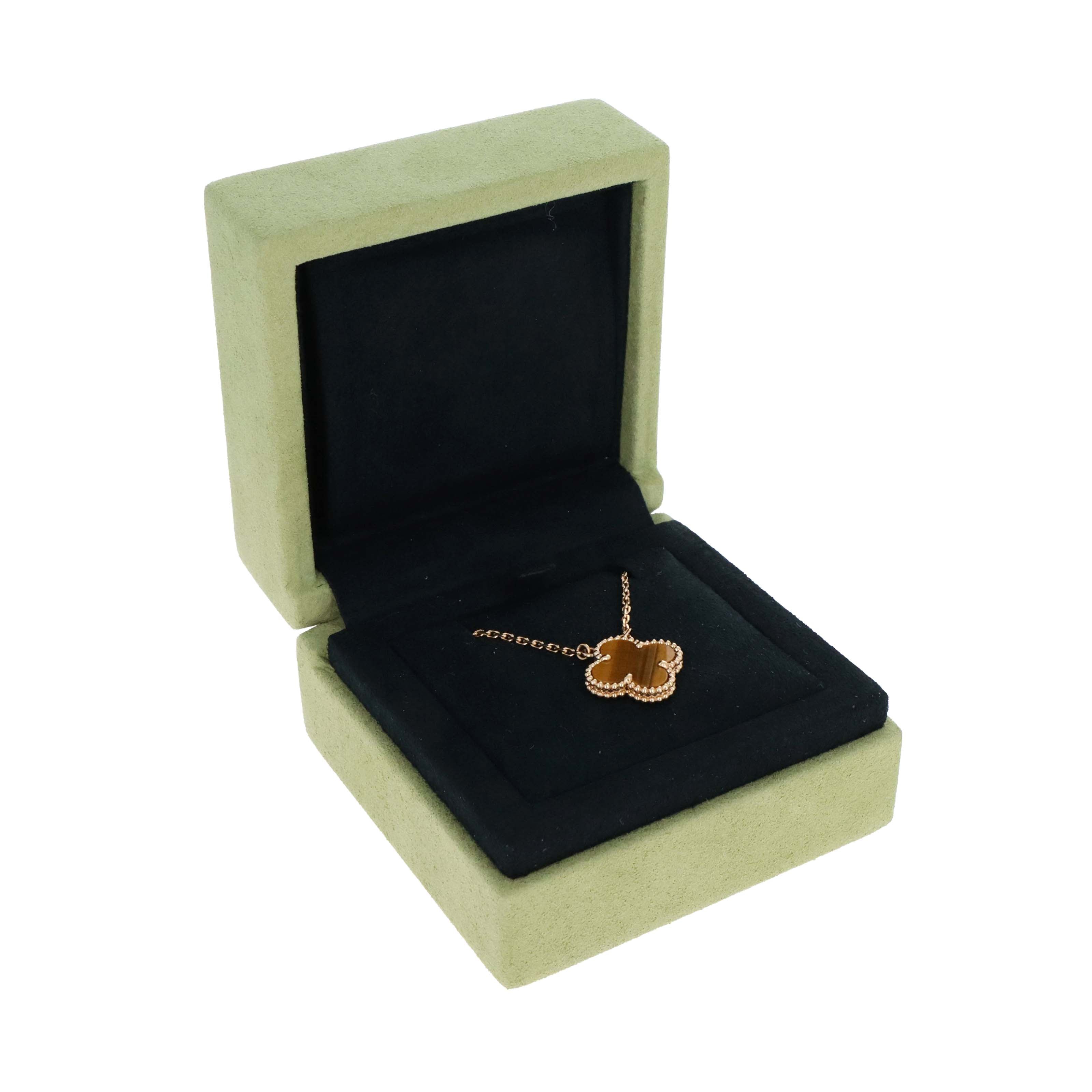 Van Cleef & Arpels Tigers Eye Alhambra Necklace - Queen May