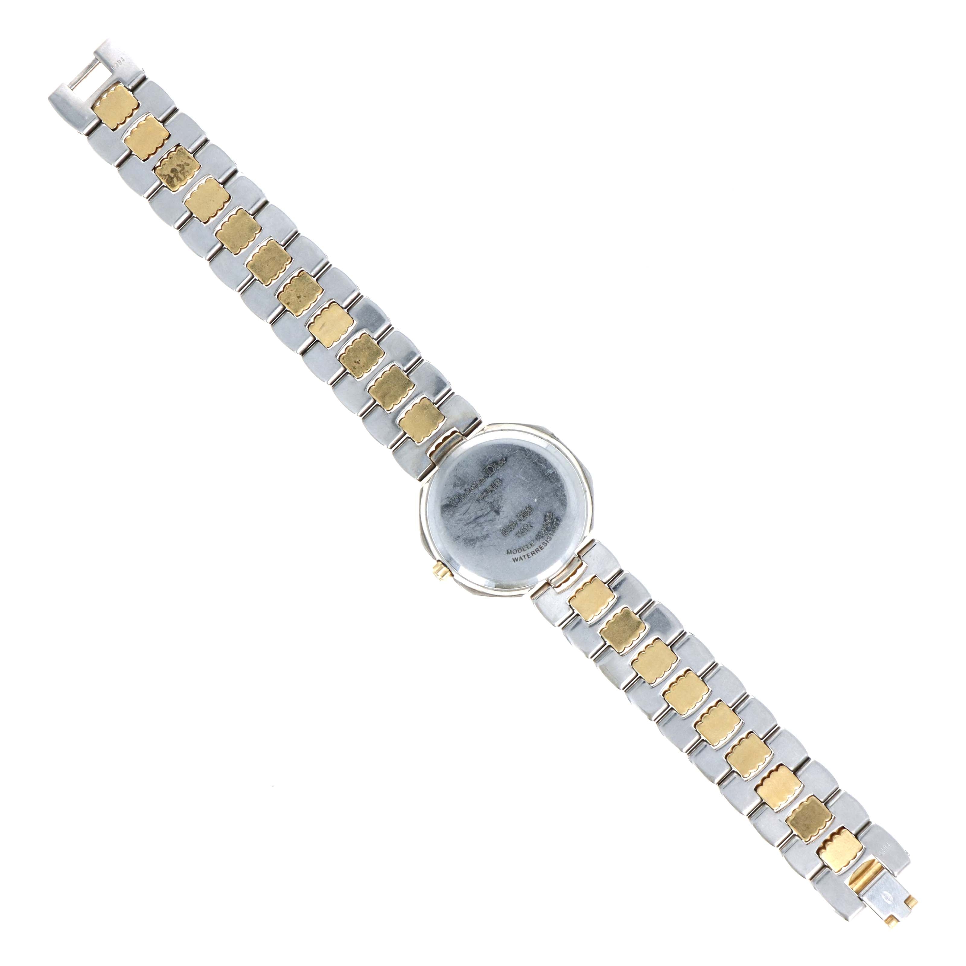 Dior Two Tone Octagon D48-203 Link Watch