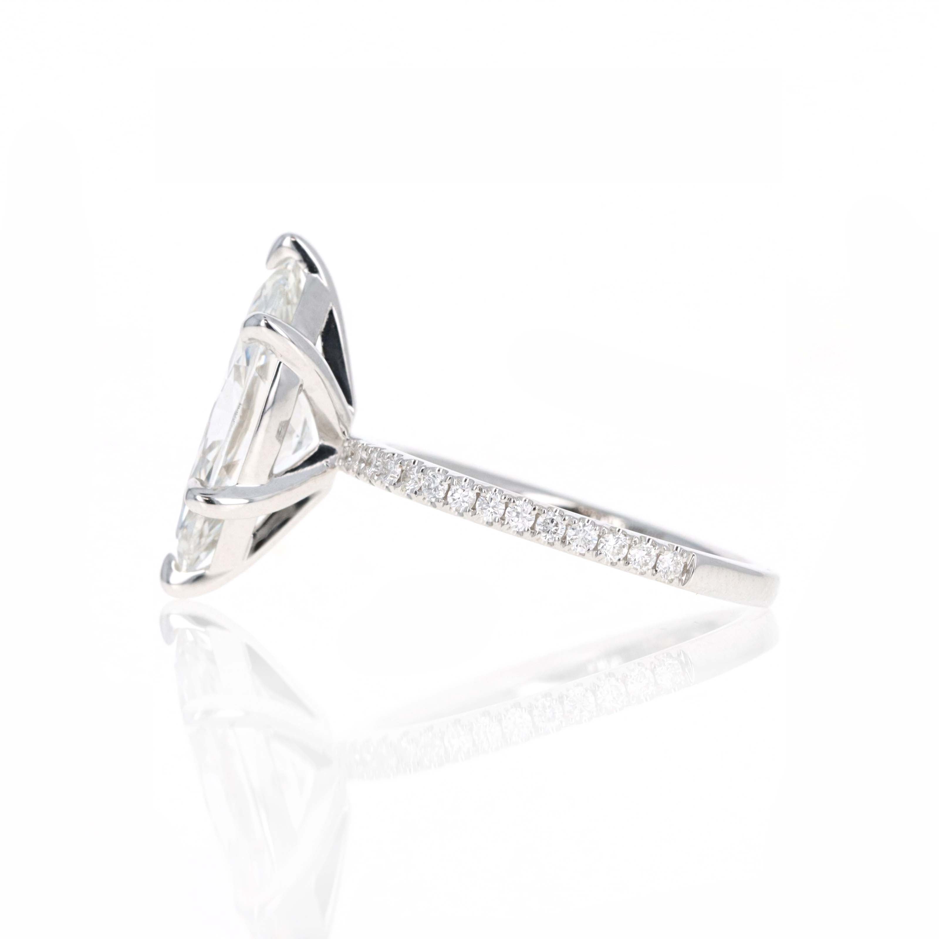 Lab Grown 3 Carat Marquise Diamond Accented Engagement Ring - Queen May