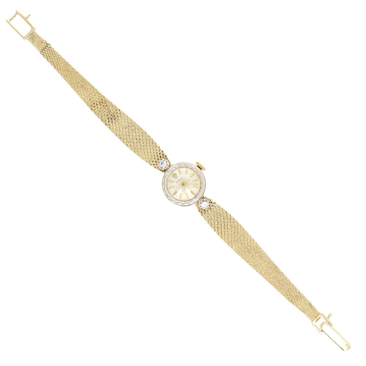 Vintage Rolex 14K Yellow Gold 15MM Mechanical Ladies Cocktail Watch - Queen May