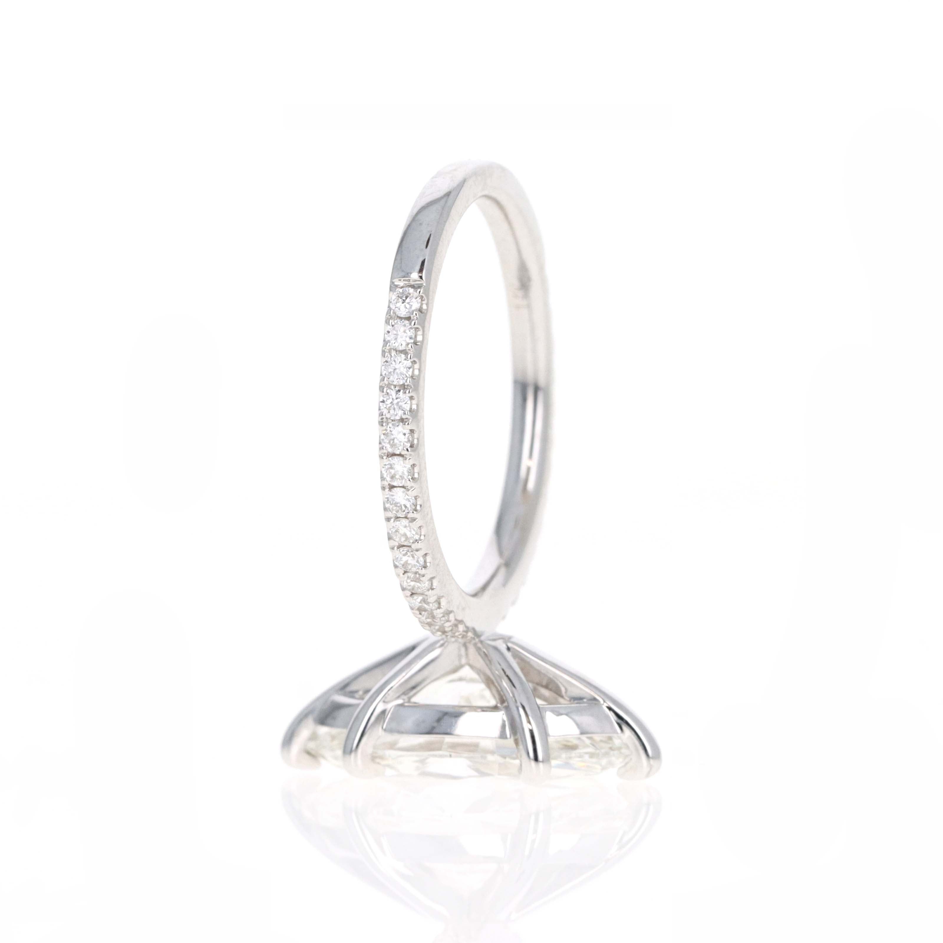 Lab Grown 3 Carat Marquise Diamond Accented Engagement Ring - Queen May