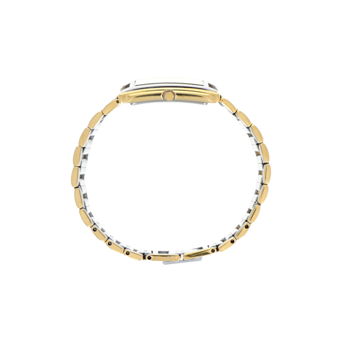 Yves Saint Laurent Two Tone Brushed Rectangular Watch