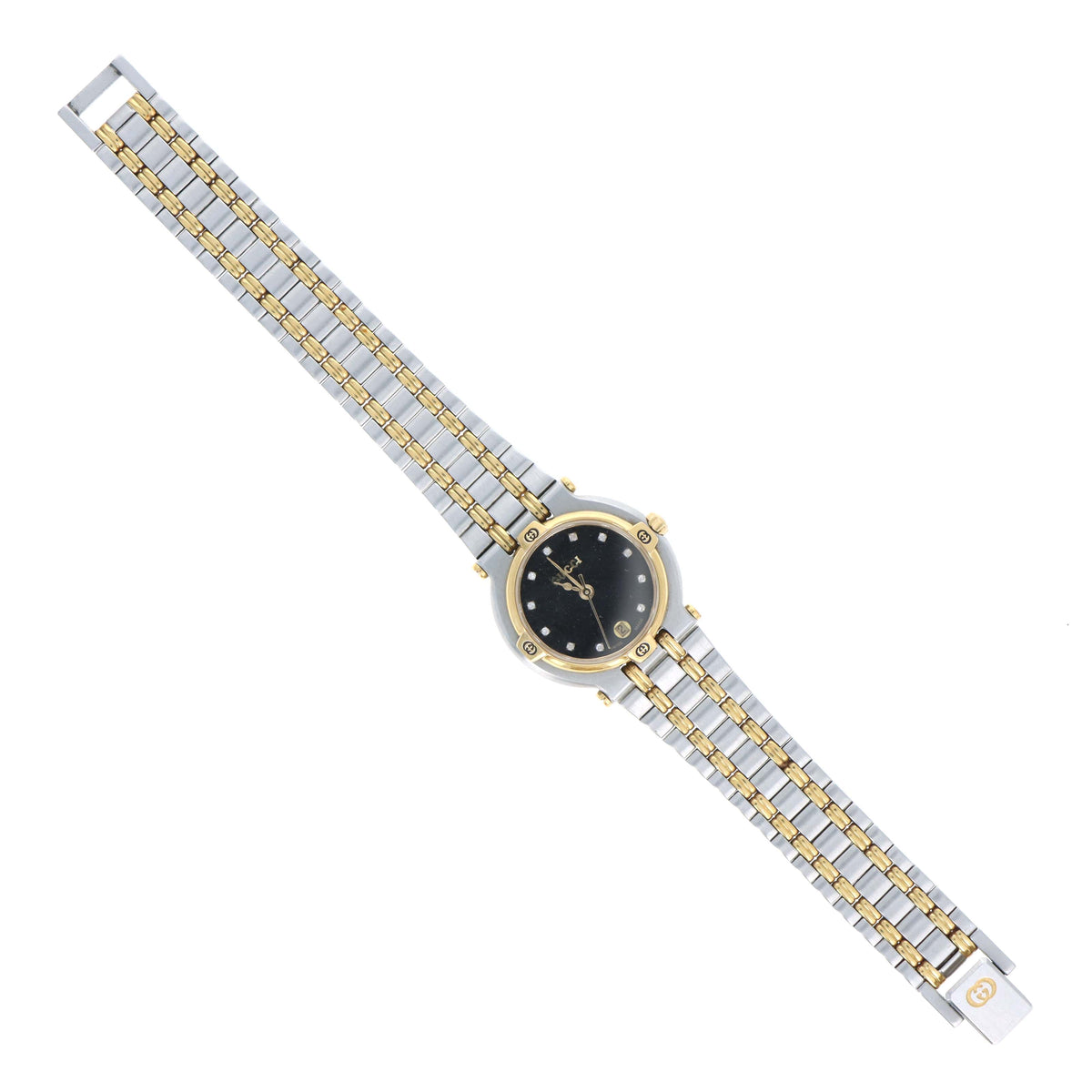 Vintage Gucci 9000L Two-Tone Black Dial Ladies Watch