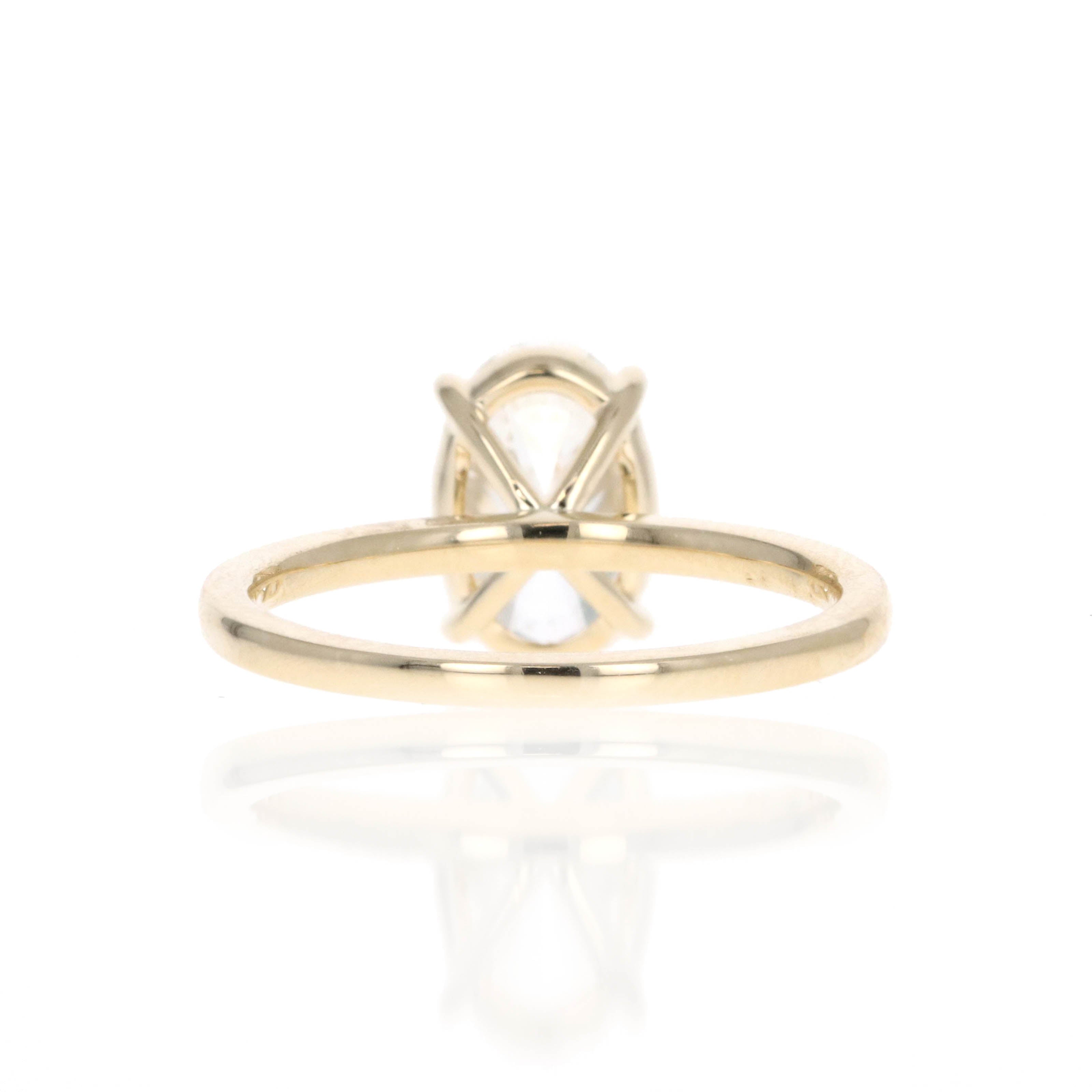 Lab Grown 2 Carat Oval Diamond Solitaire Engagement Ring - Queen May