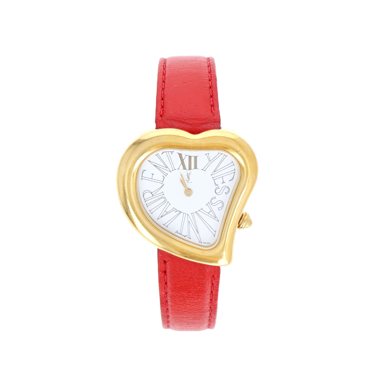 Yves Saint Laurent Red Heart Dial Watch