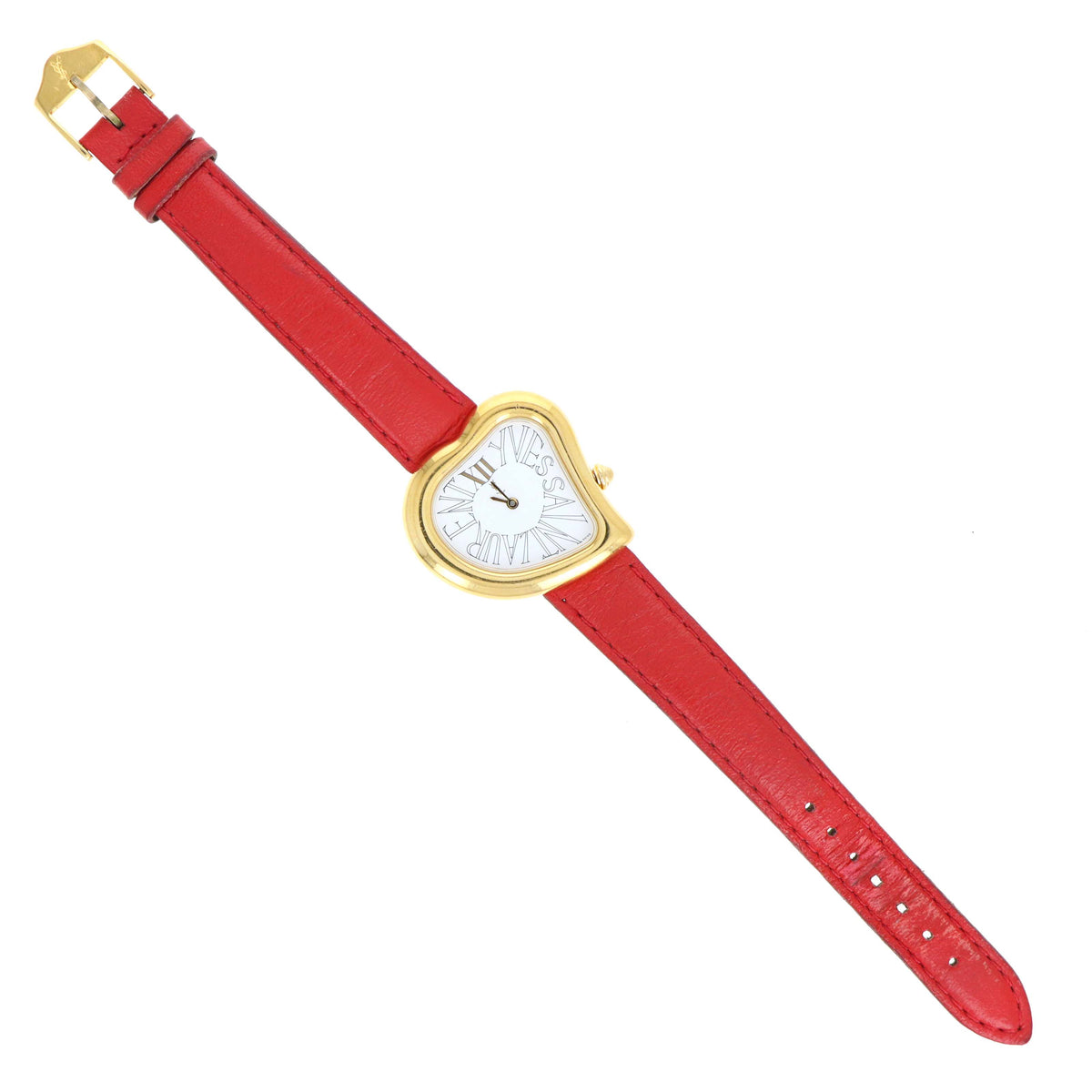 Yves Saint Laurent Red Heart Dial Watch