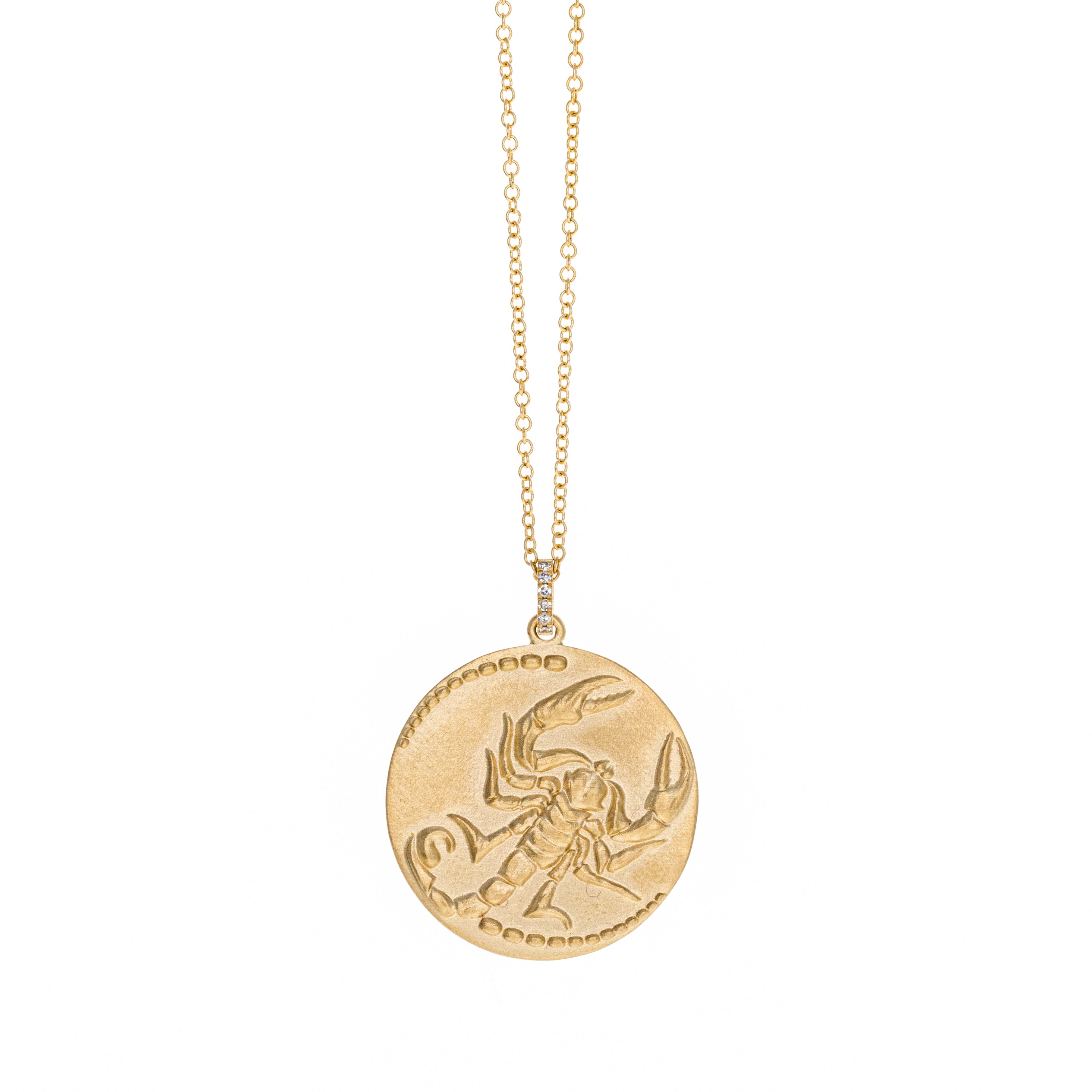 Zodiac Diamond Pendant Necklace in 14K Yellow Gold - Queen May