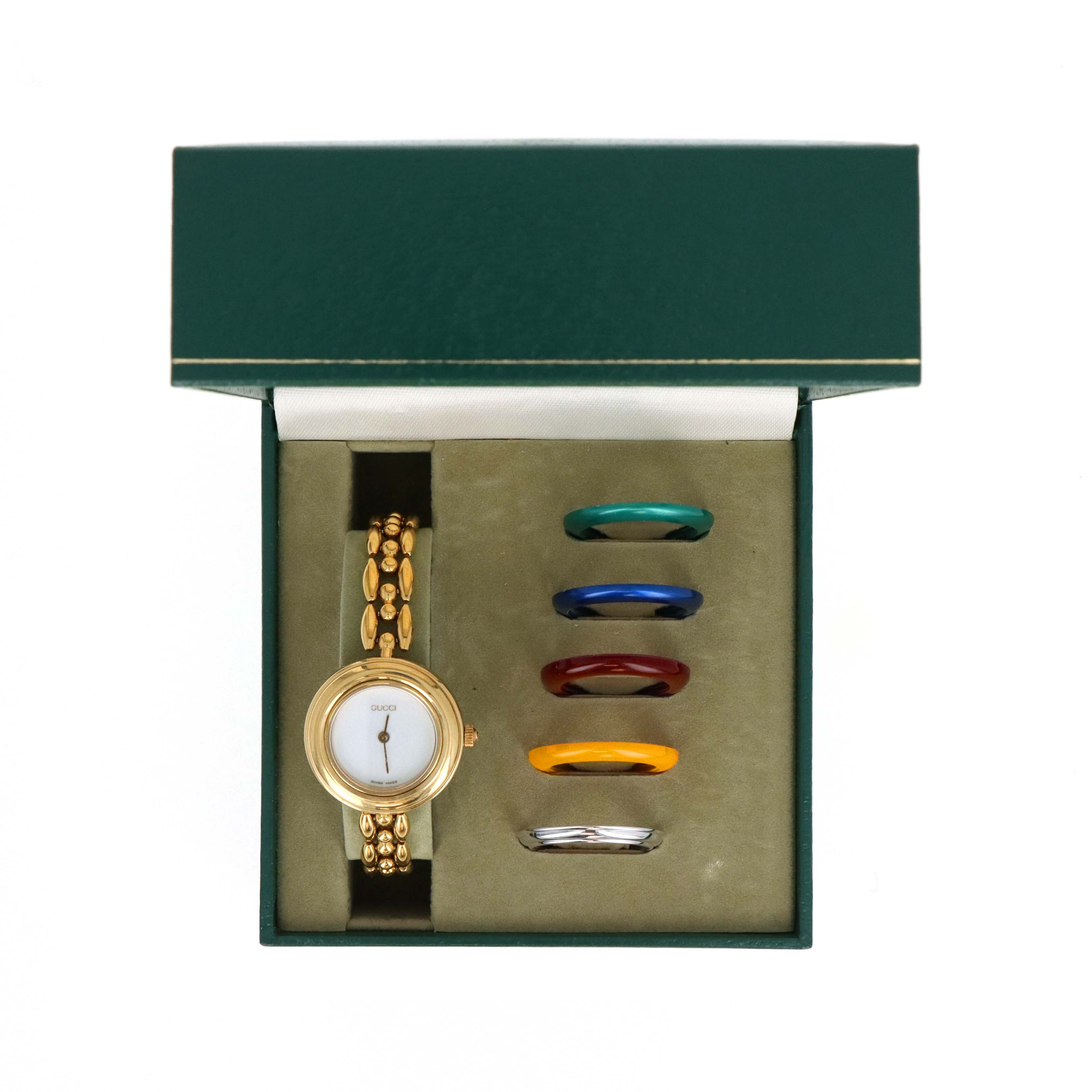 Vintage Gucci Interchangeable Bezel Watch Link Bracelet - Queen May