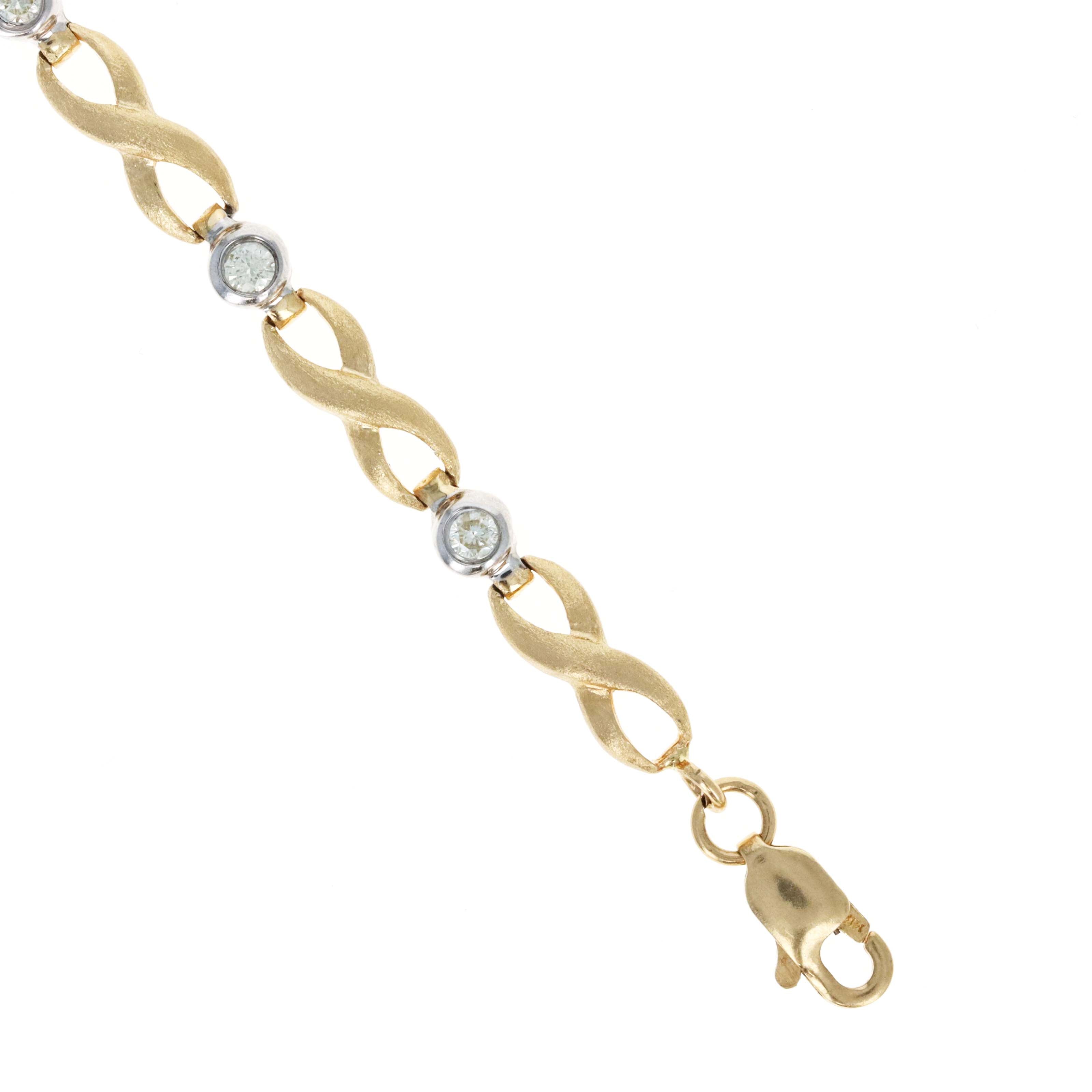 14K Gold Two Tone 0.5 Carat Diamond Infinity Bracelet - Queen May
