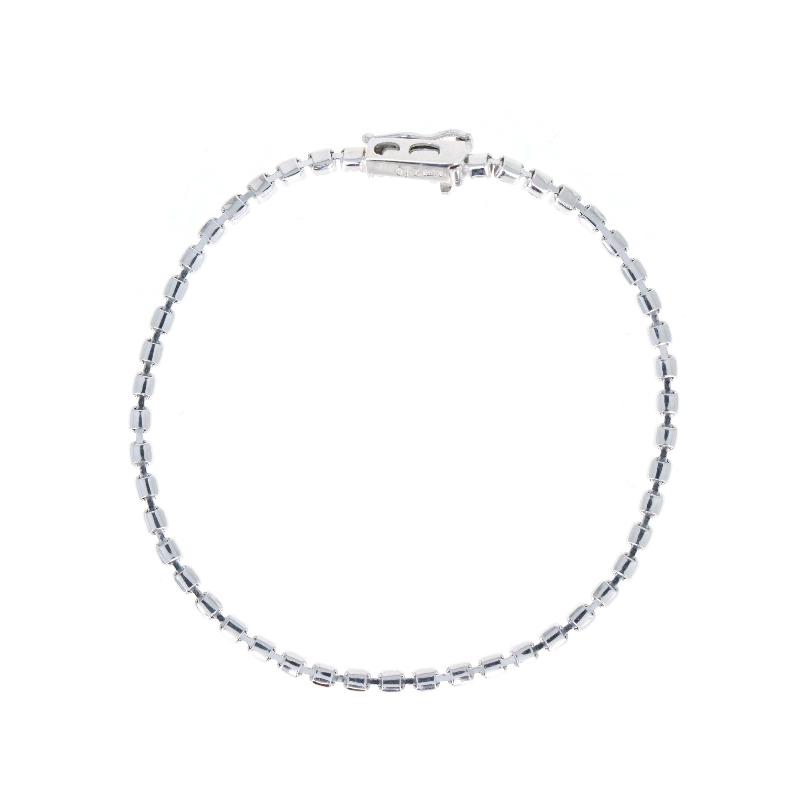 18K White Gold 2 Carat Round Diamond Floating Tennis Bracelet - Queen May
