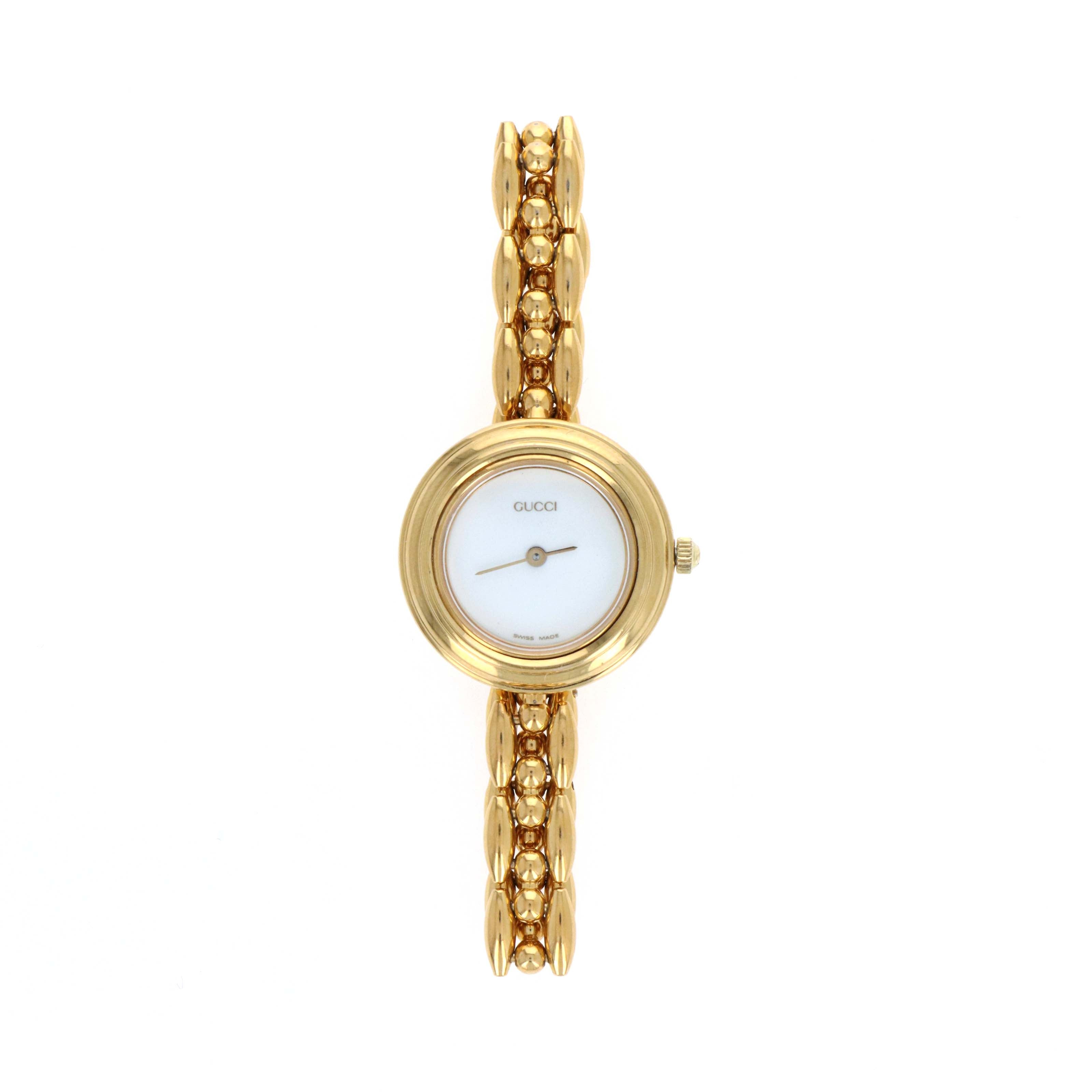 Vintage Gucci Interchangeable Bezel Link Bracelet Watch #11 - Queen May