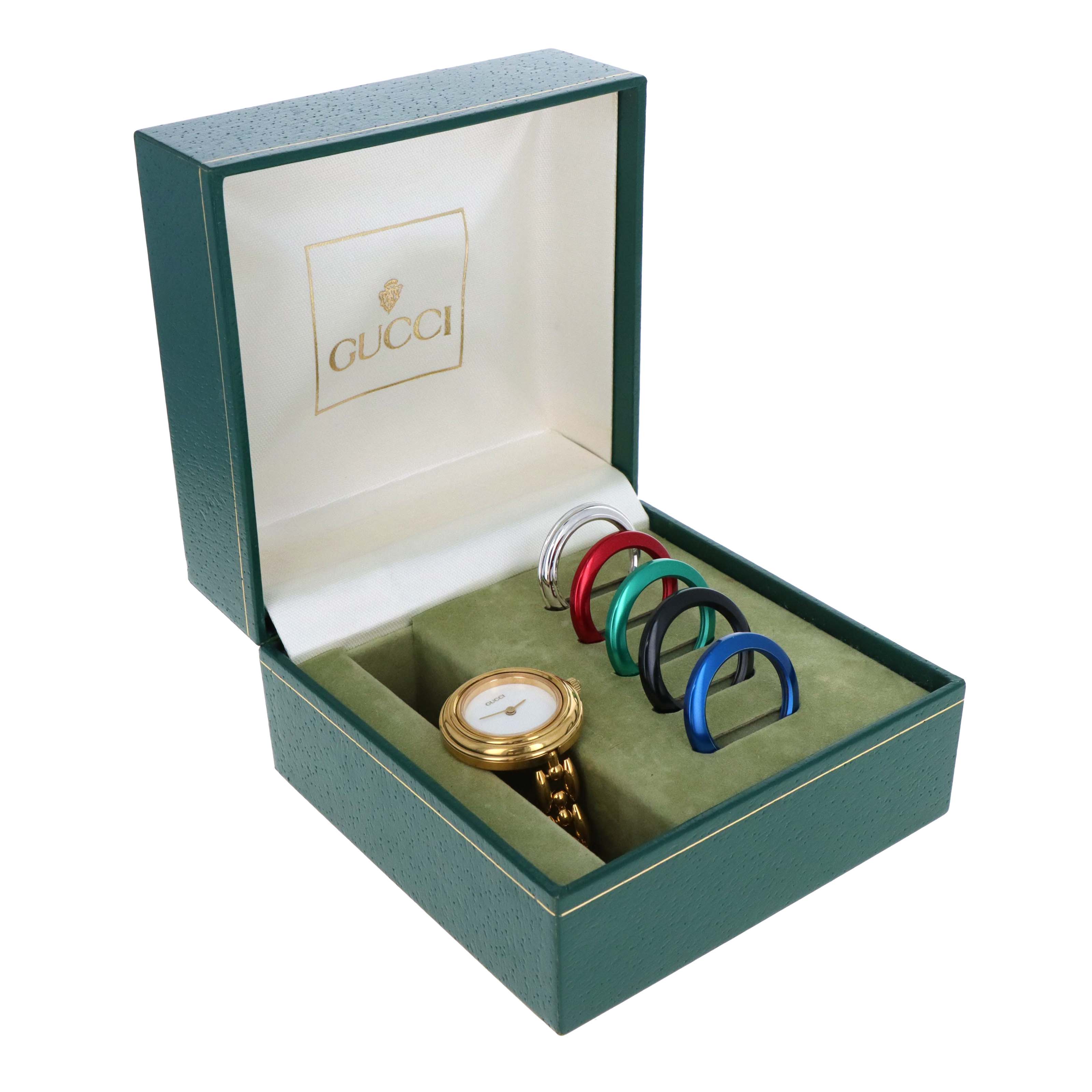 Vintage Gucci Interchangeable Bezel Link Bracelet Watch #11 - Queen May