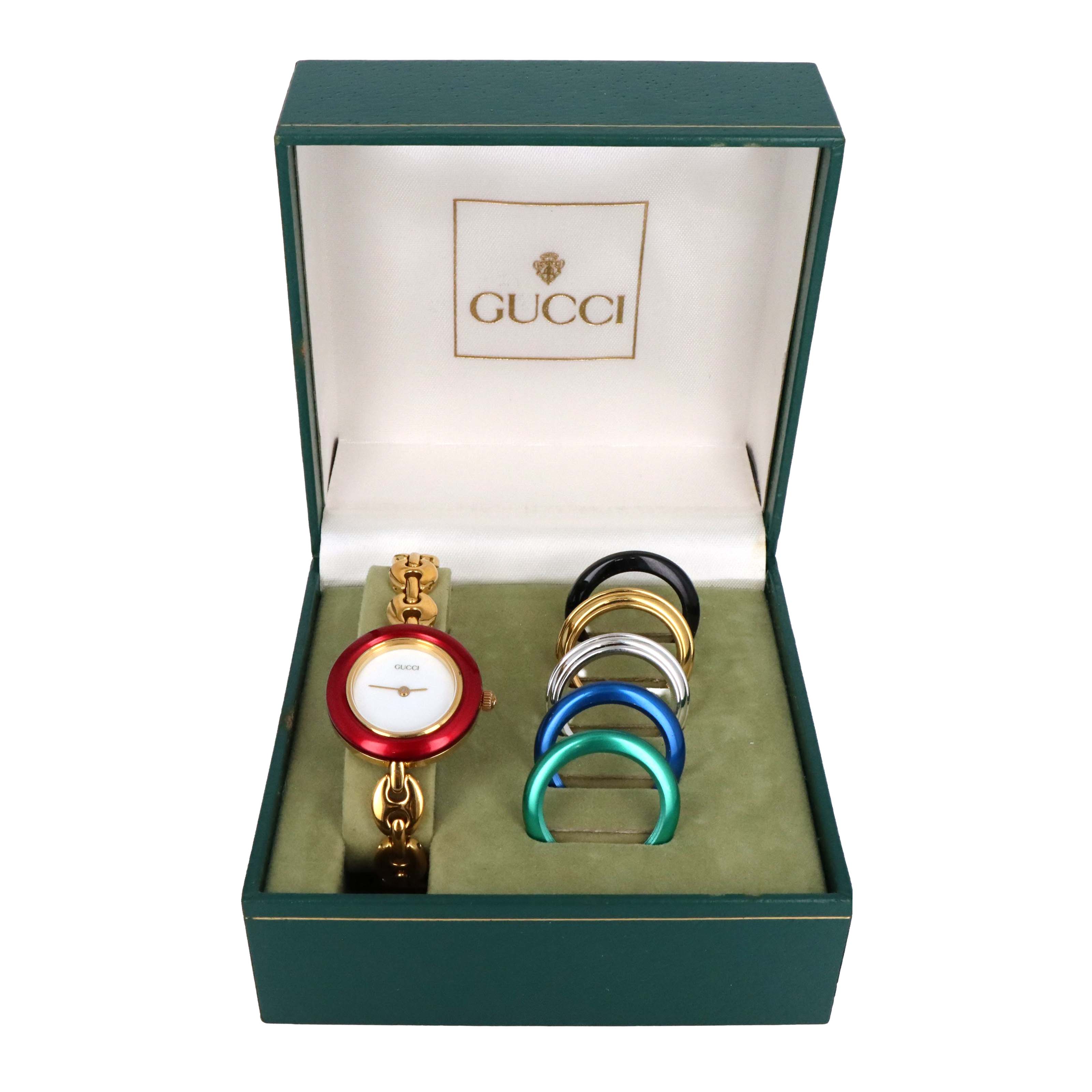 Vintage Gucci Interchangeable Bezel Gucci Link Watch - Queen May