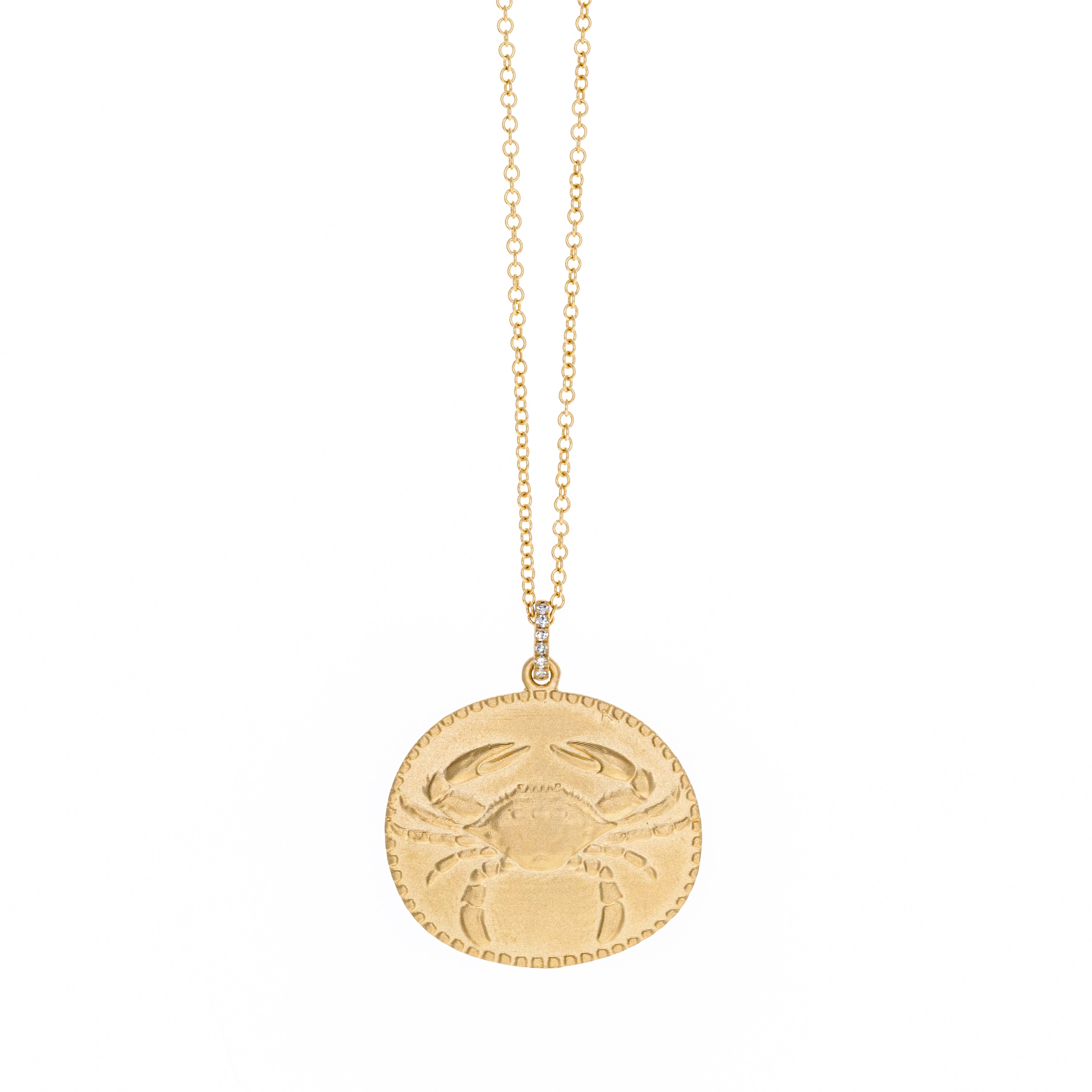 Zodiac Diamond Pendant Necklace in 14K Yellow Gold - Queen May
