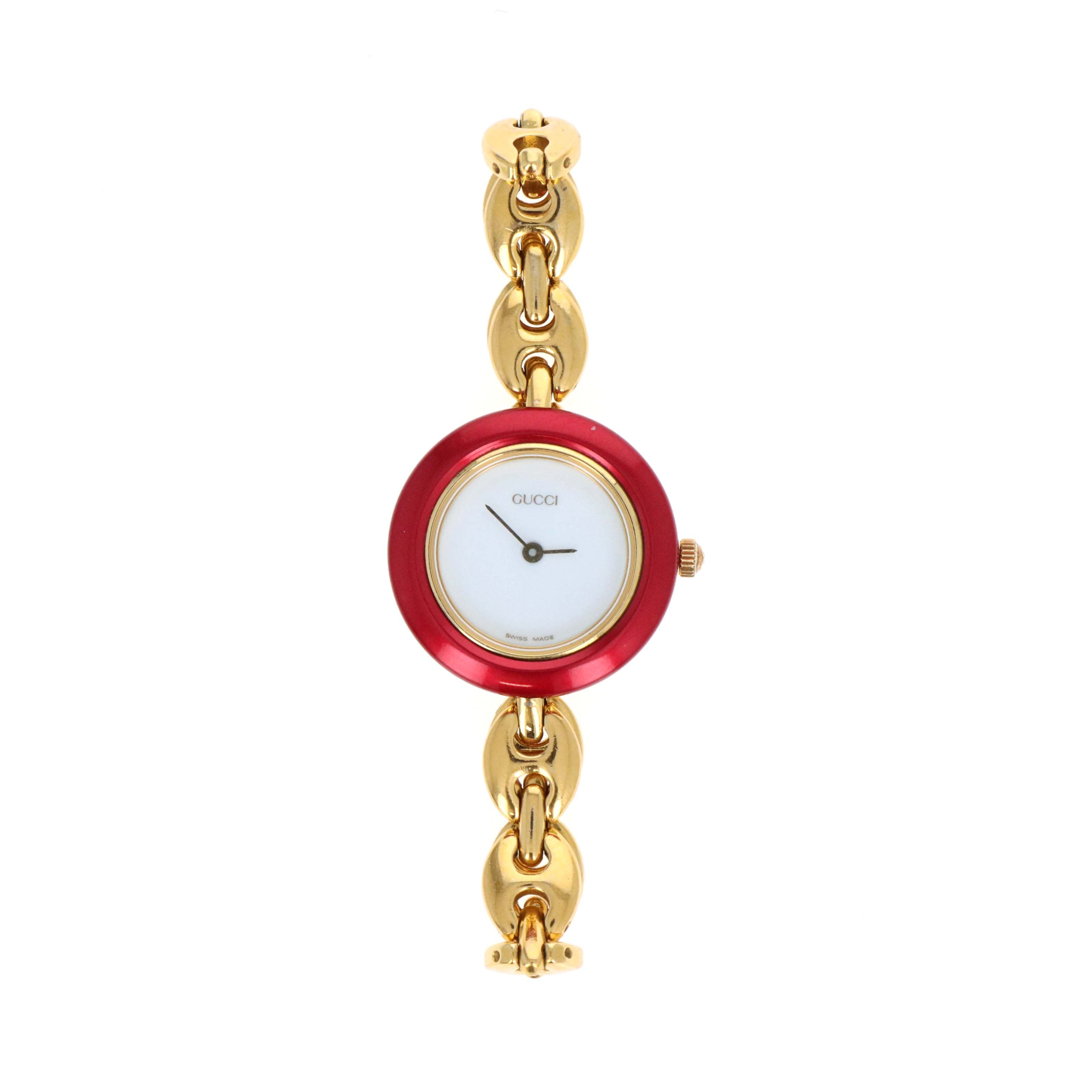 Vintage Gucci Interchangeable Bezel Gucci Link Watch - Queen May