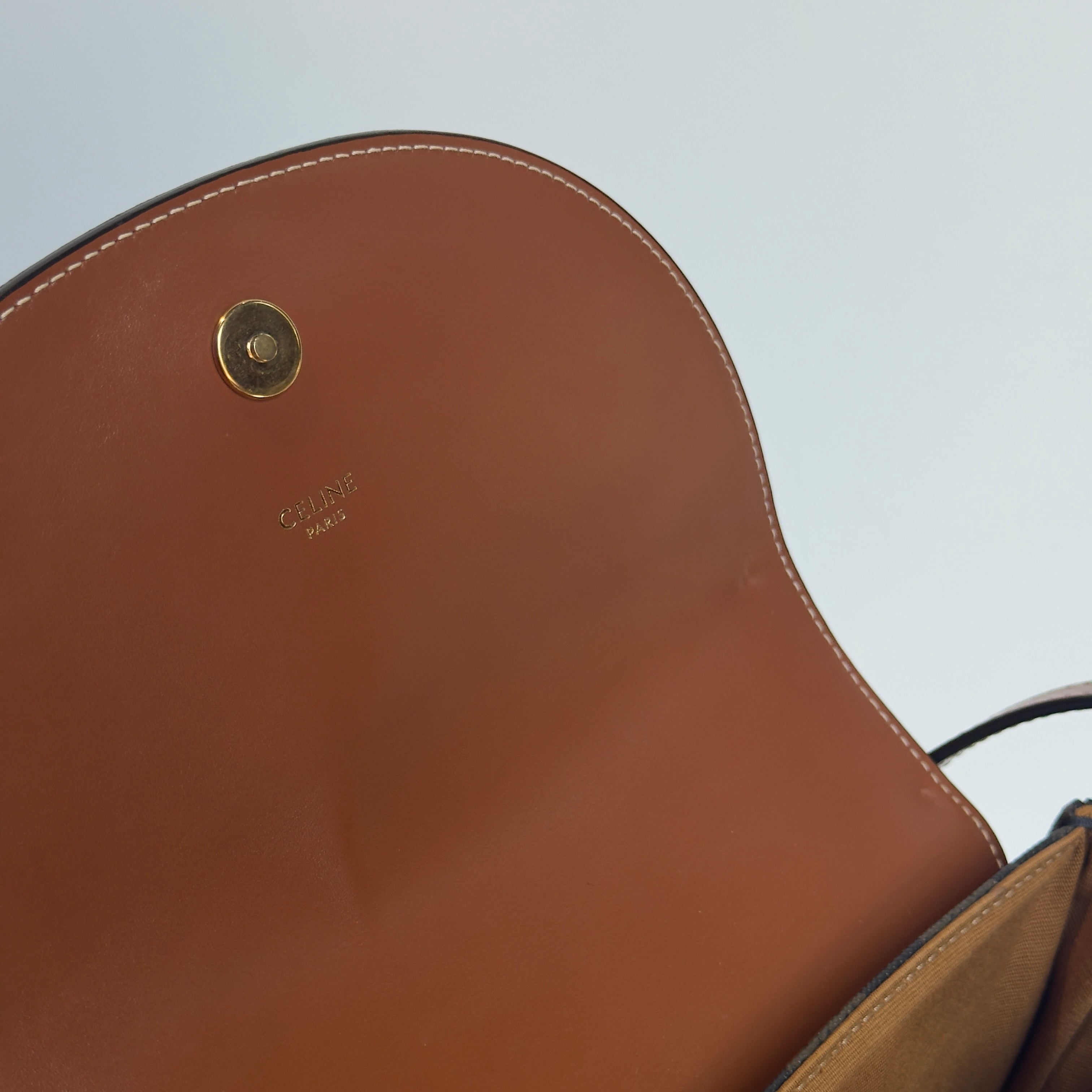 Celine Calfskin Triomphe Besace Tan