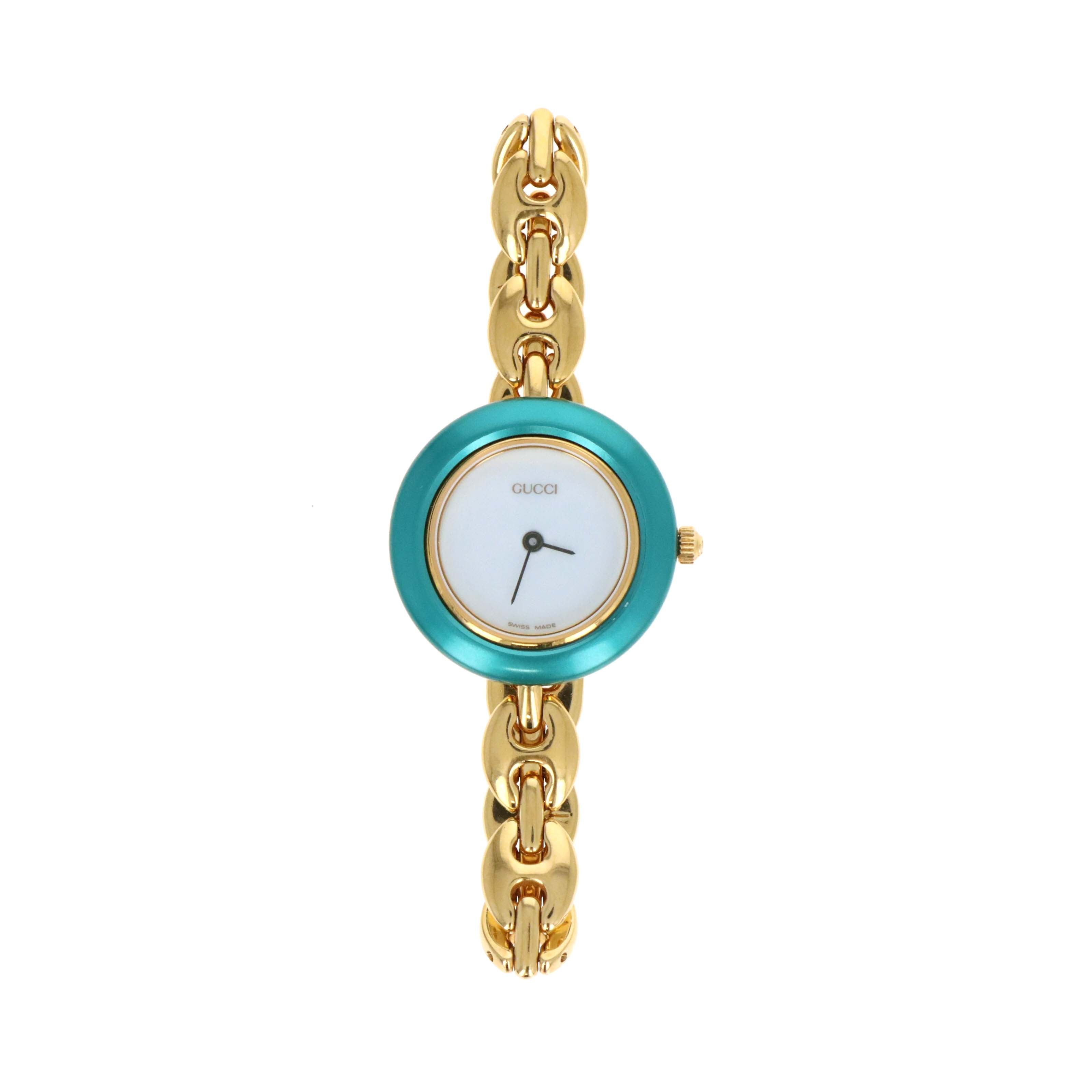 Vintage Gucci Interchangeable Bezel Gucci Link Watch - Queen May