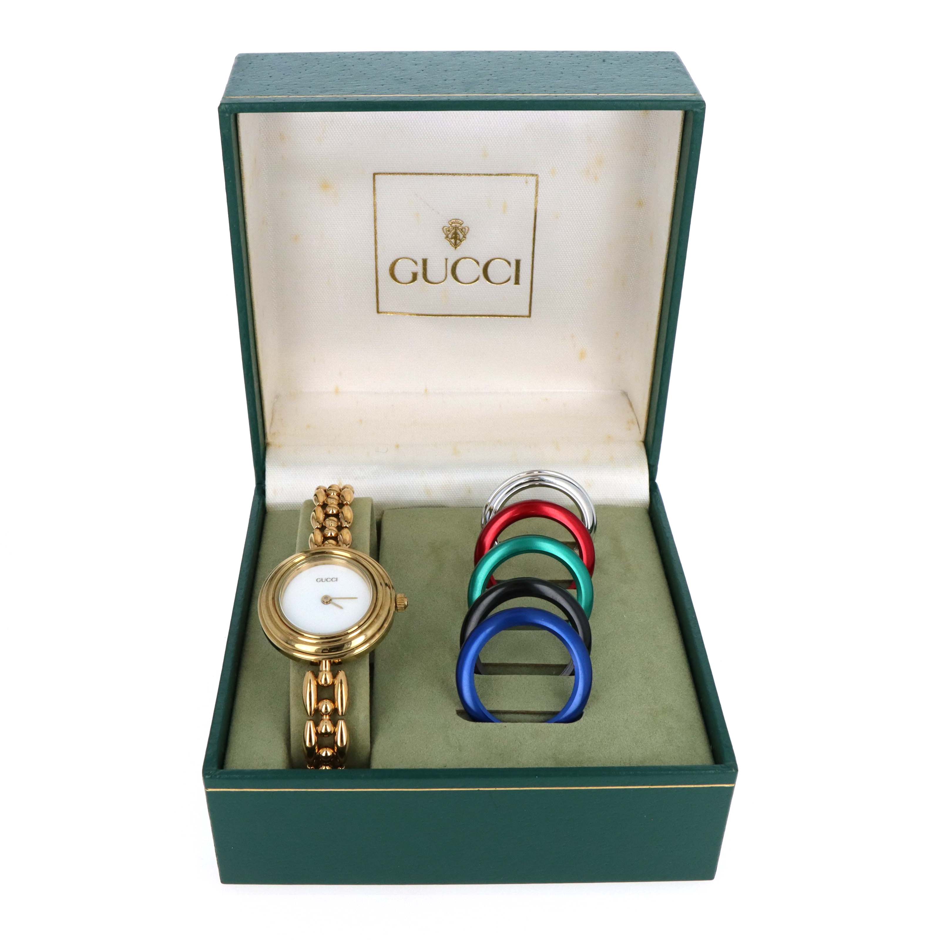 Vintage Gucci Interchangeable Bezel Watch Link Bracelet #4 - Queen May