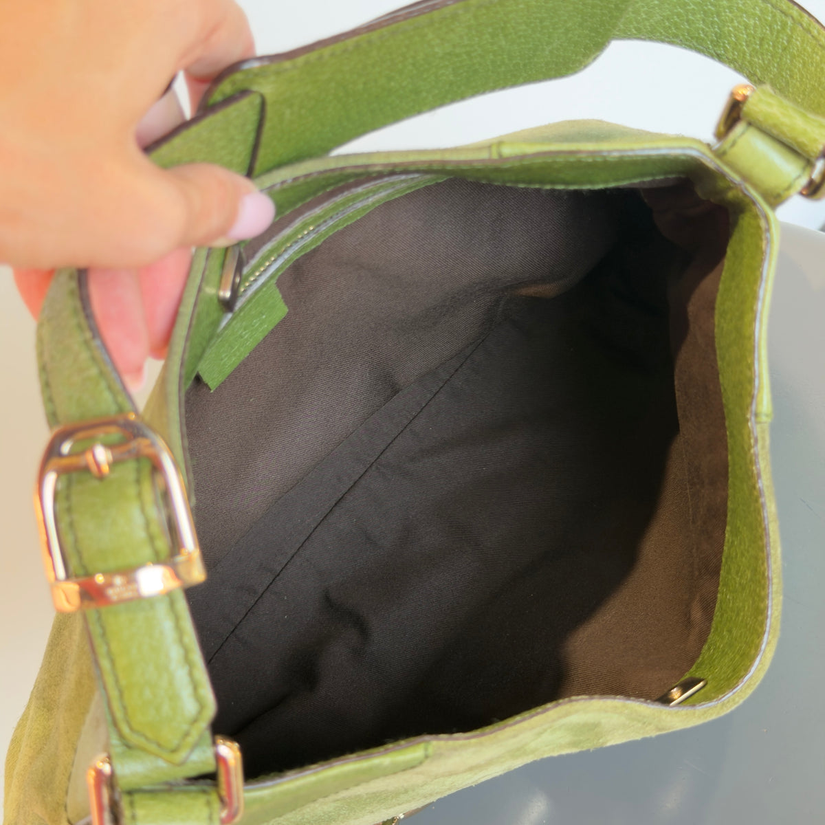 Gucci Suede Horsebit Hasler Hobo Bag - Queen May