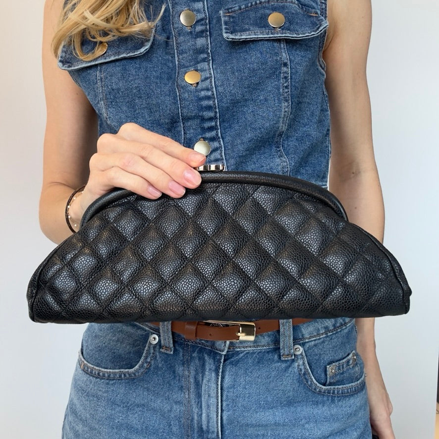 Chanel Quilted Timeless Caviar Clutch - Queen May