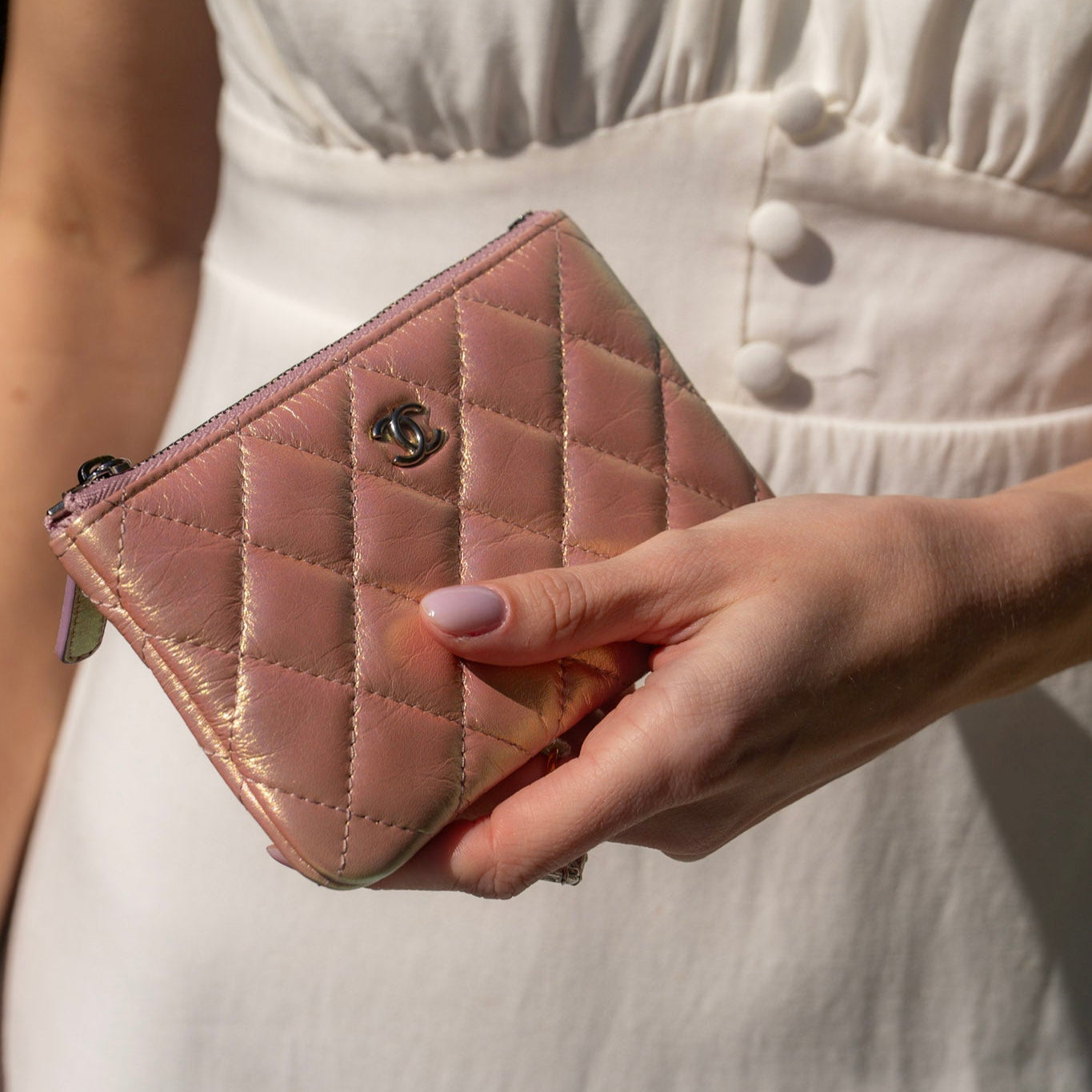 Chanel Iridescent Lambskin Quilted Small Cosmetic Case - Queen May