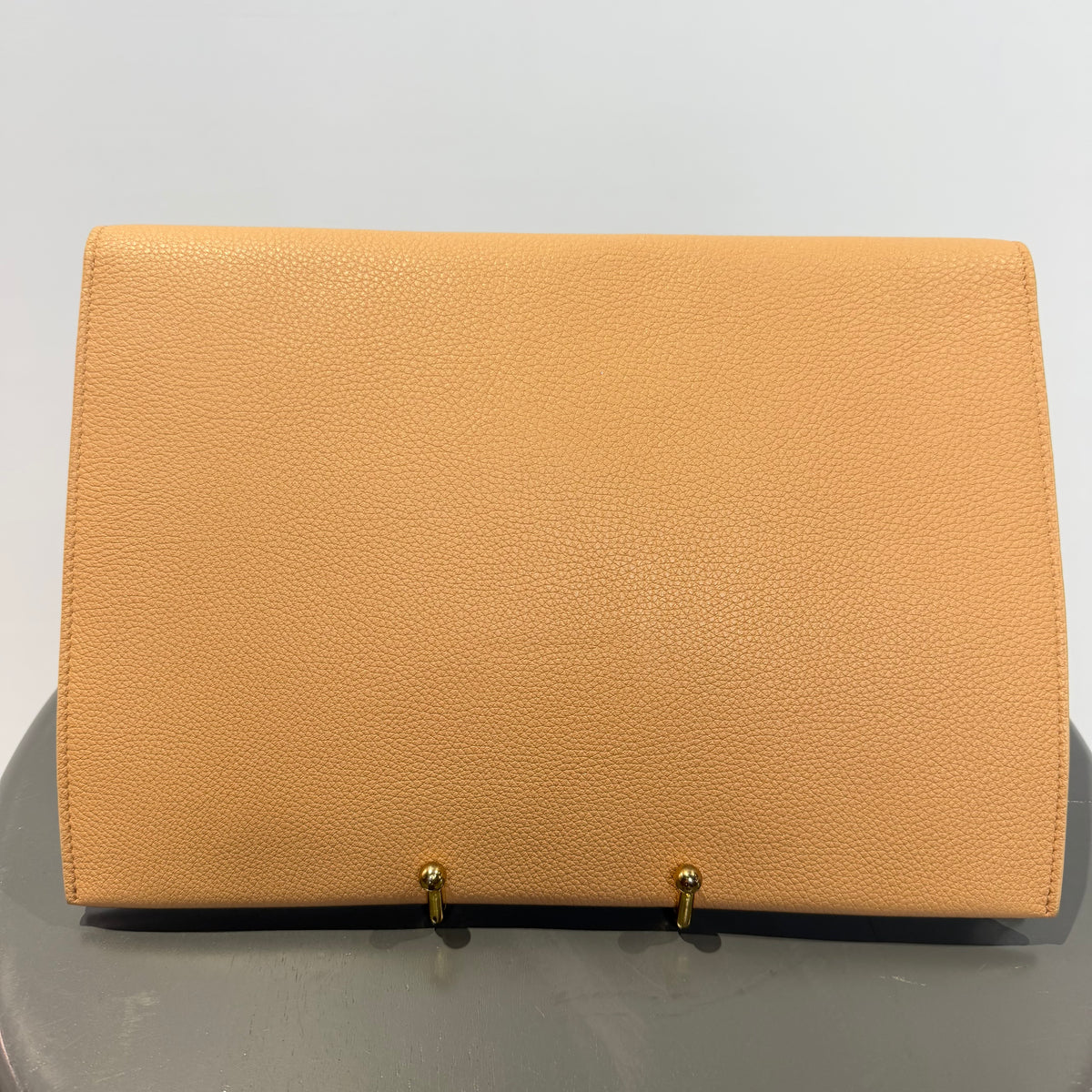 Bottega Veneta Grained Leather Clutch Tan