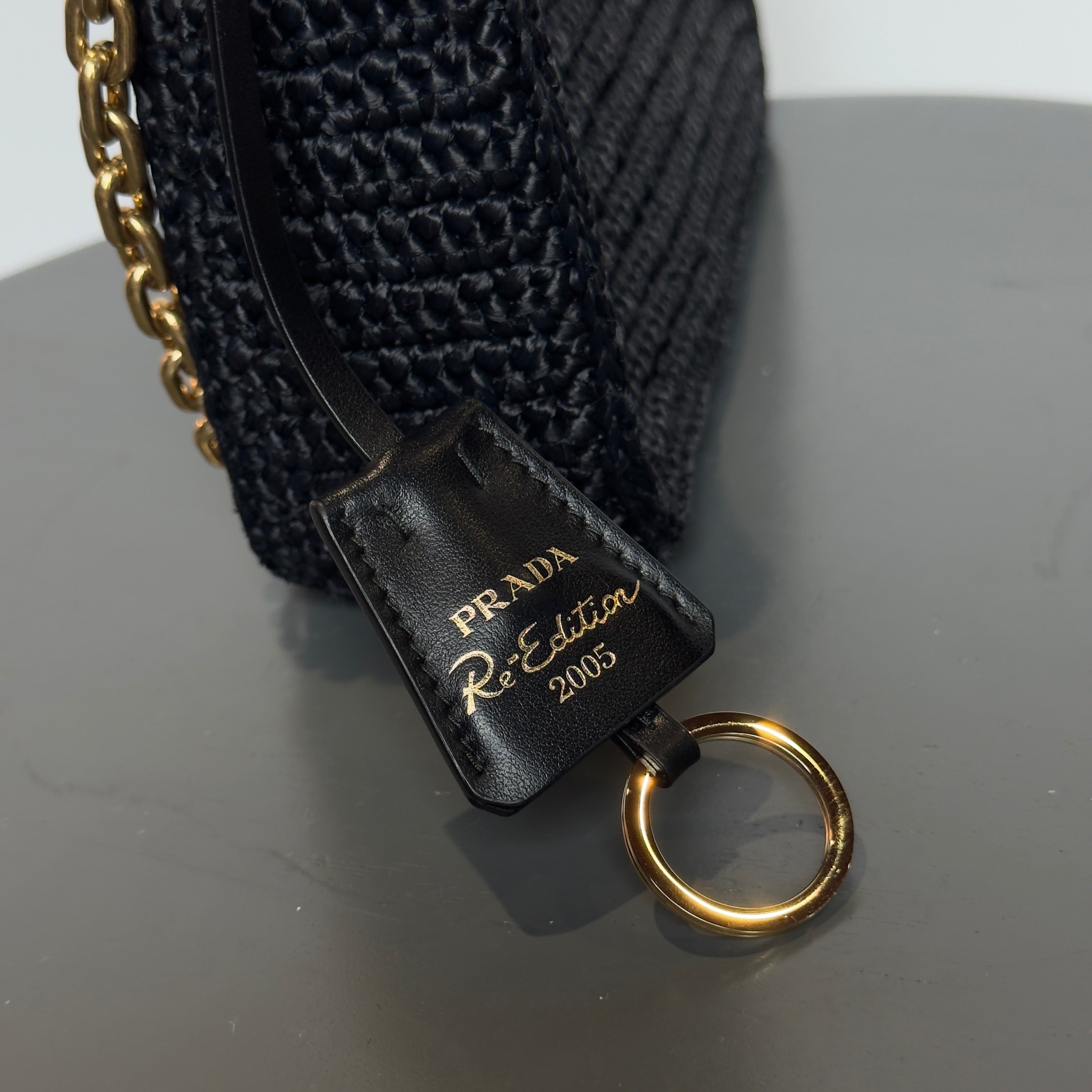 Prada Saffiano Black Raffia