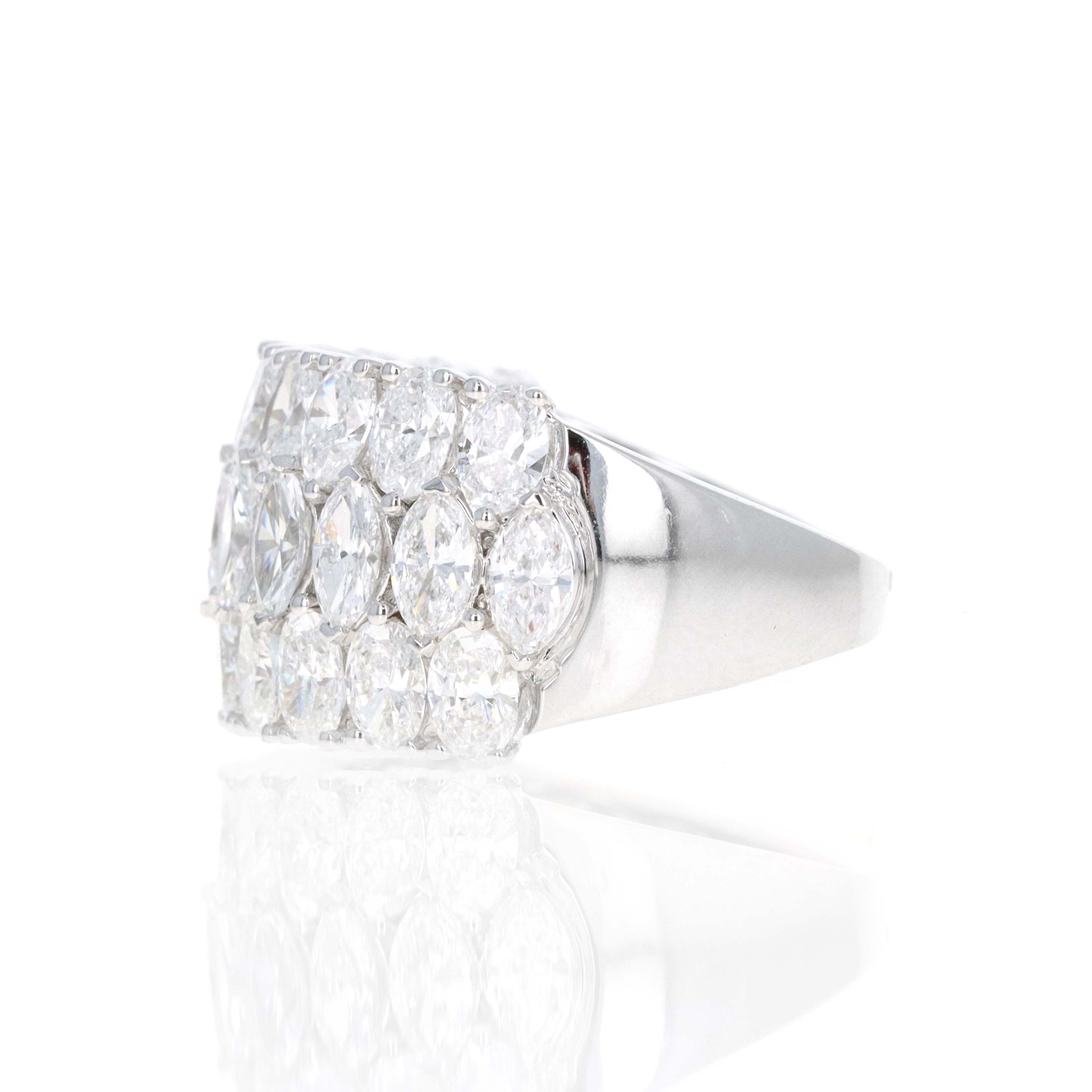 Lab Grown 4 Carat Diamond Pear Marquise Pave Band - Queen May