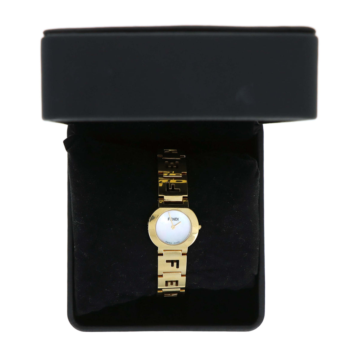 Fendi 3060 Gold Plated Mother Of Pearl Dial Watch