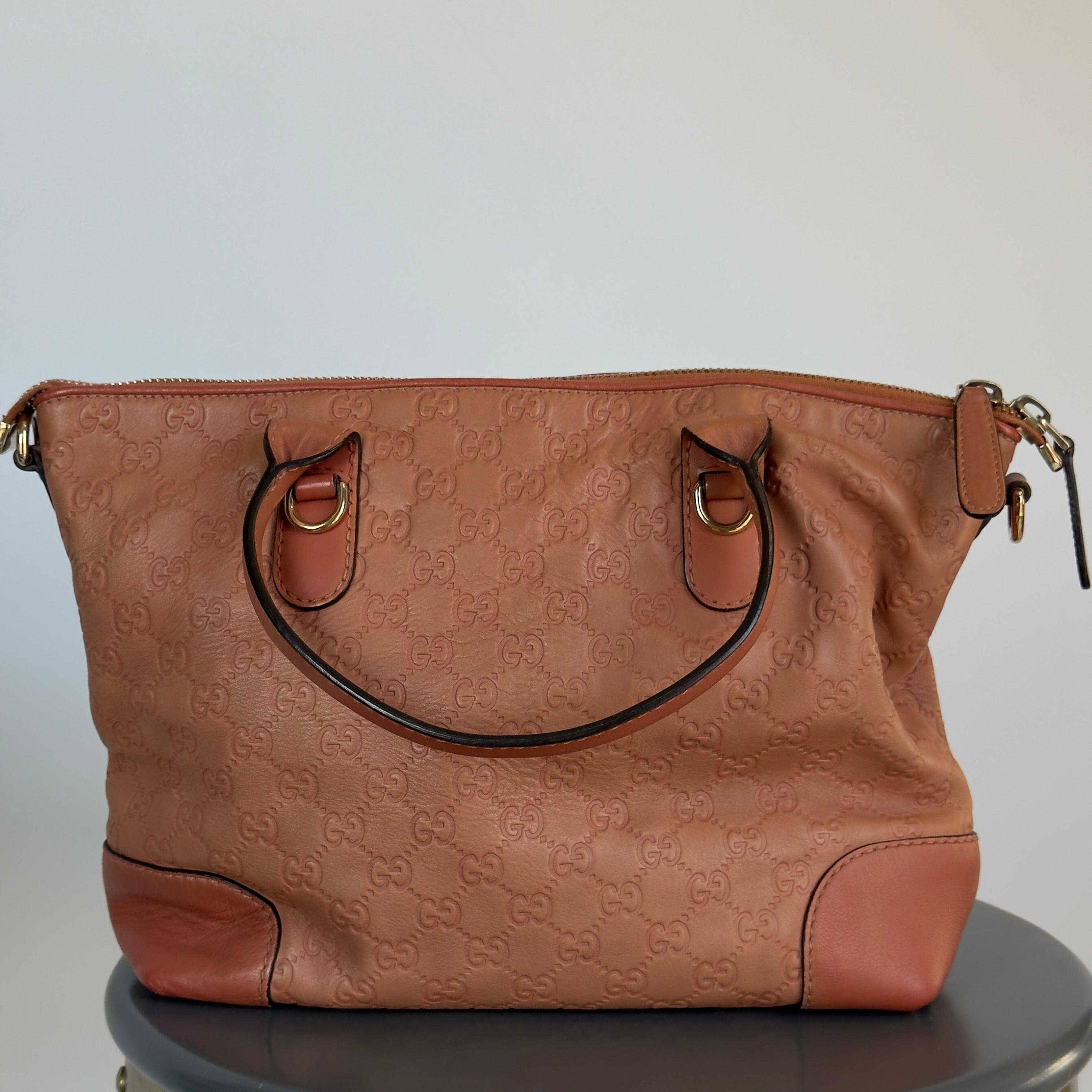 Gucci Leather Heart Bit GG Peach Tote - Queen May