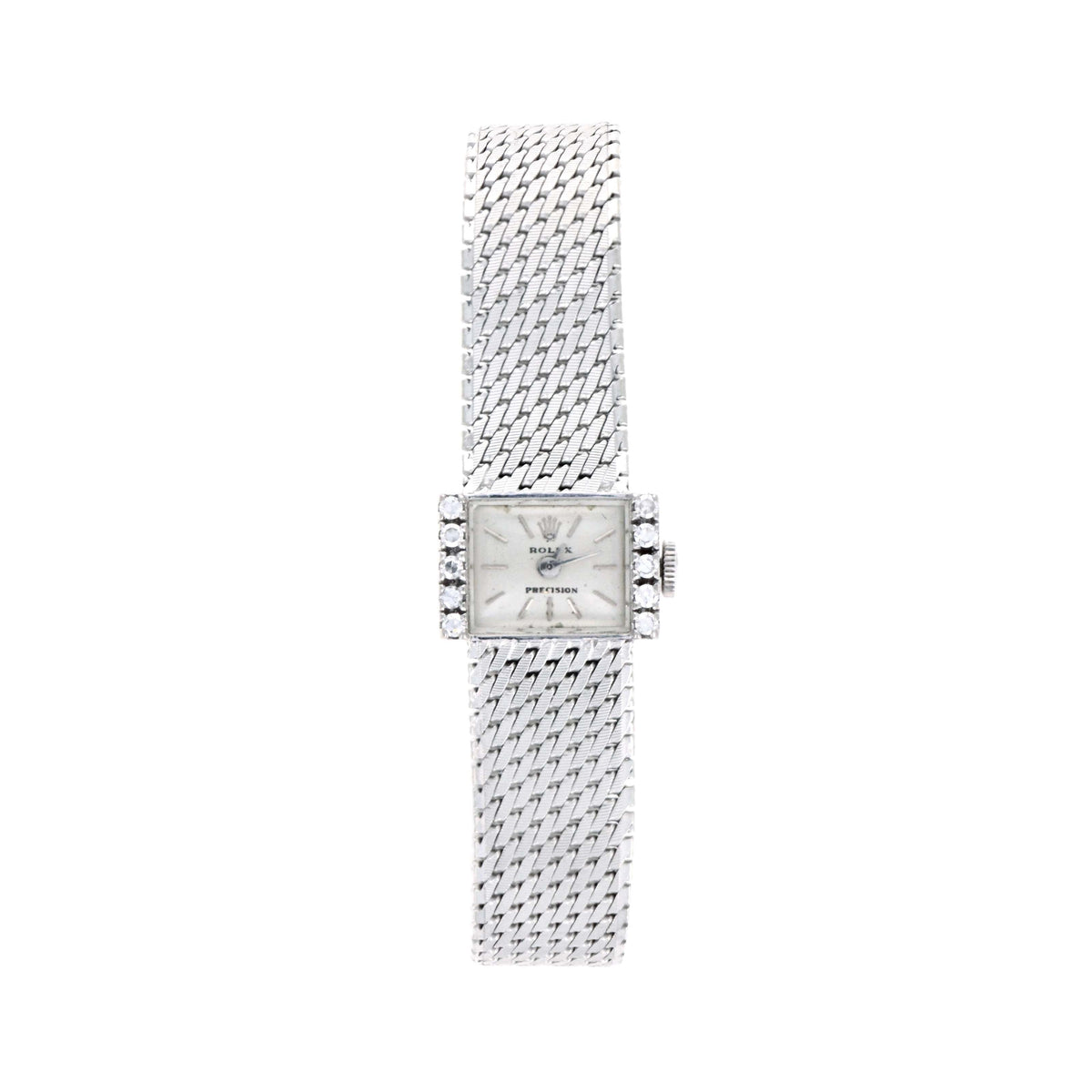 Vintage Rolex Ladies 18K White Gold & Diamond Mechanical Movement Watch - Queen May