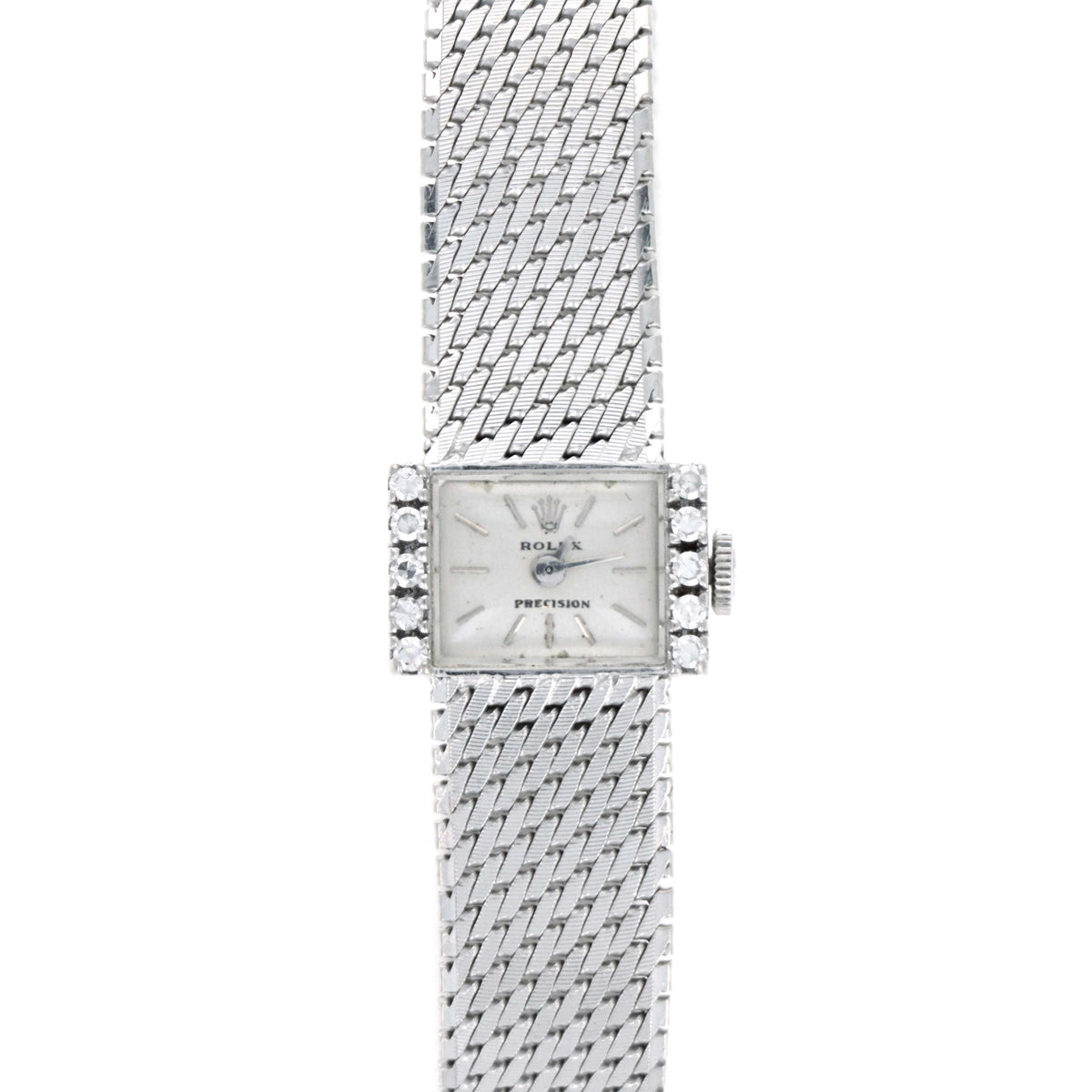 Vintage Rolex Ladies 18K White Gold & Diamond Mechanical Movement Watch - Queen May