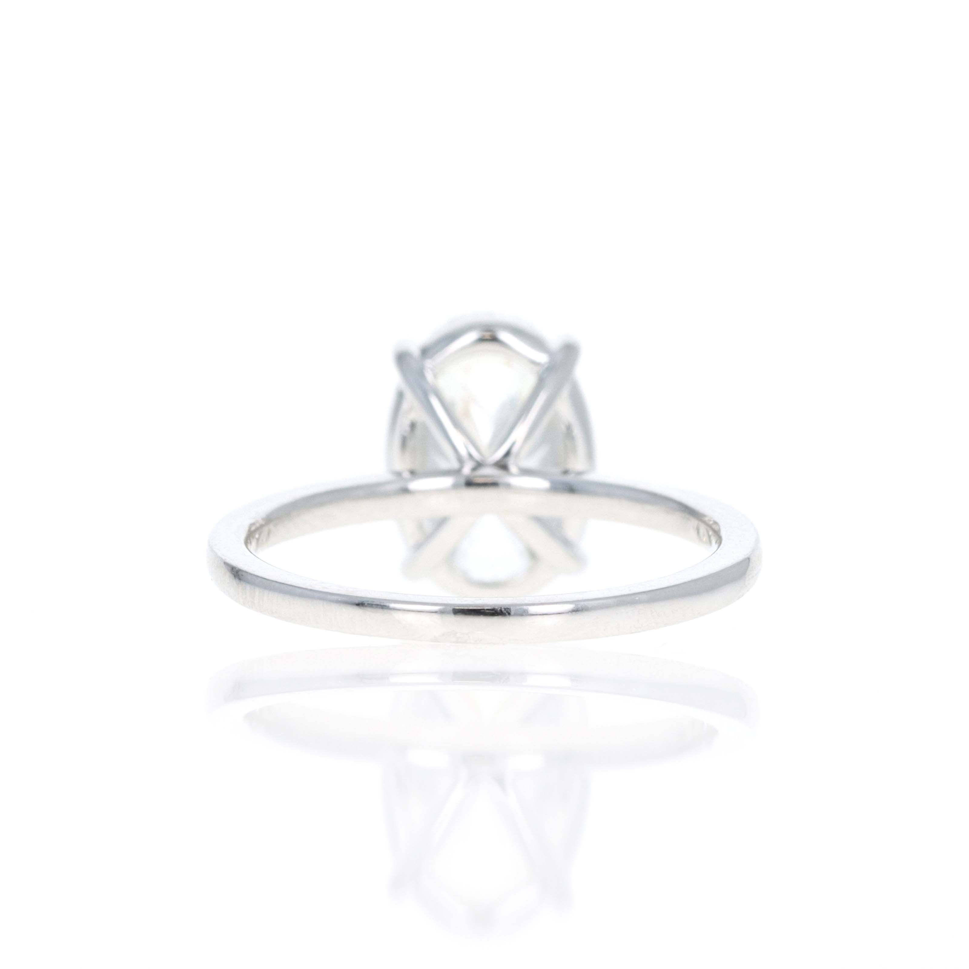 Lab Grown 3 Carat Oval Diamond Solitaire Engagement Ring - Queen May