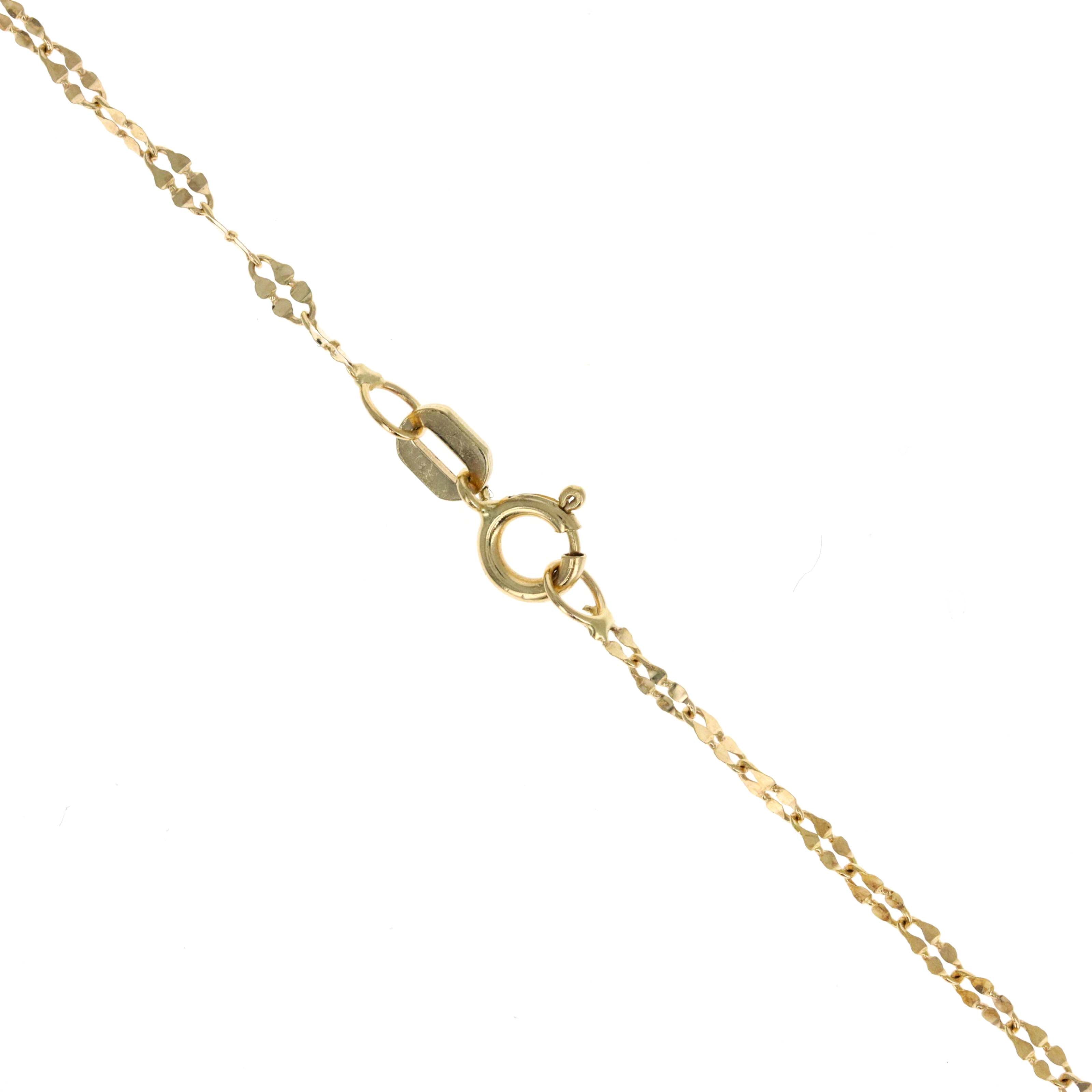 14K Yellow Gold 0.25 Carat Diamond Cross Pendant Necklace - Queen May