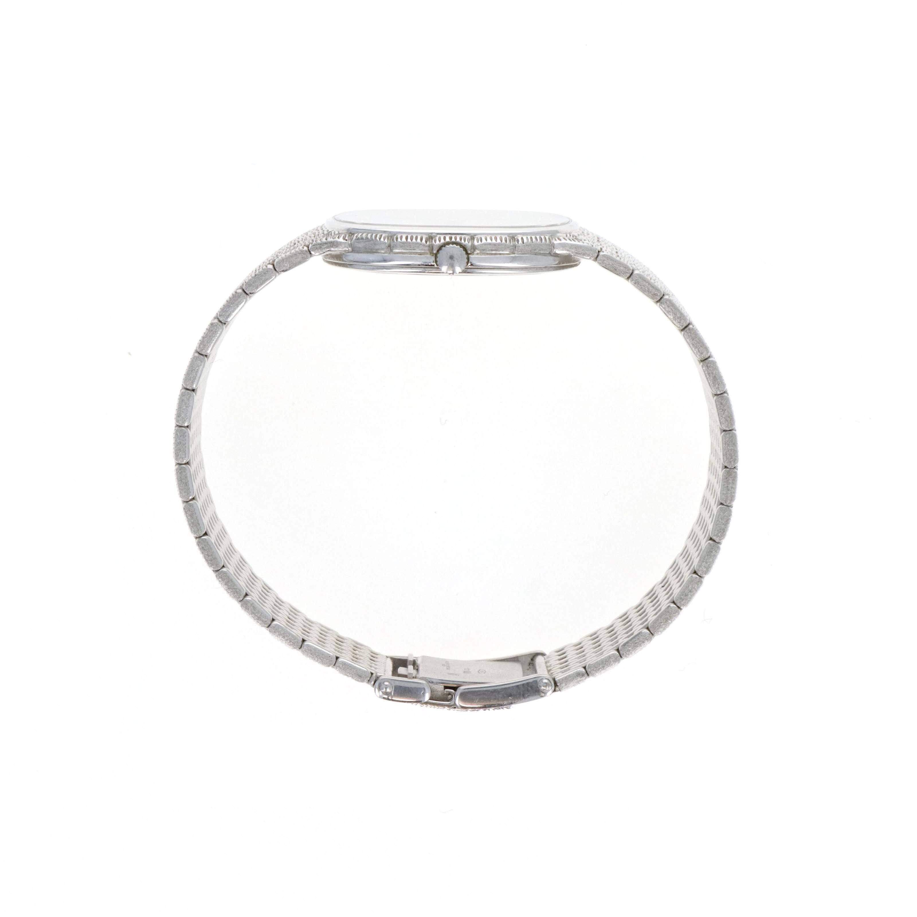 Vintage Audemars Piguet 18K White Gold Cobra Silver Diamond Dial Quartz Movement - Queen May