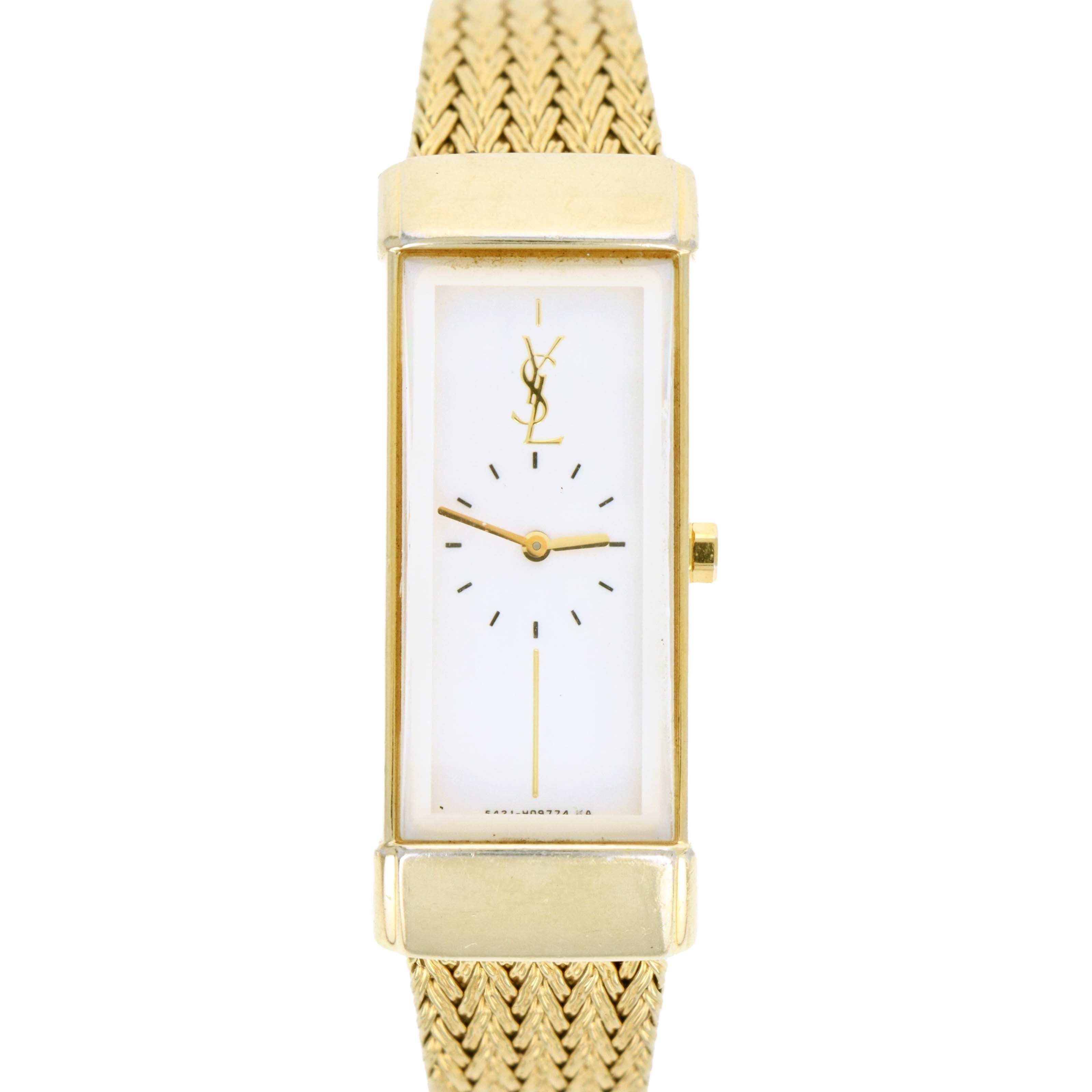 Rare Vintage Yves Saint Laurent Ladies Watch Gold Tone - Queen May