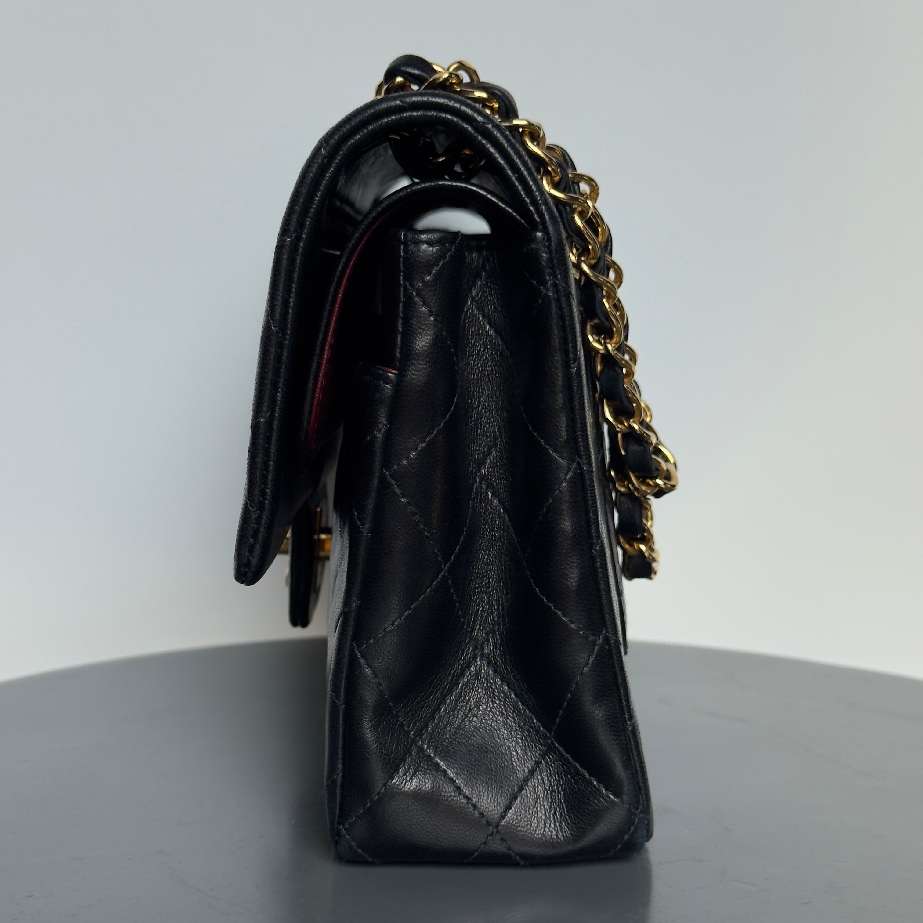 Vintage Chanel Medium Lambskin Double Flap Black - Queen May
