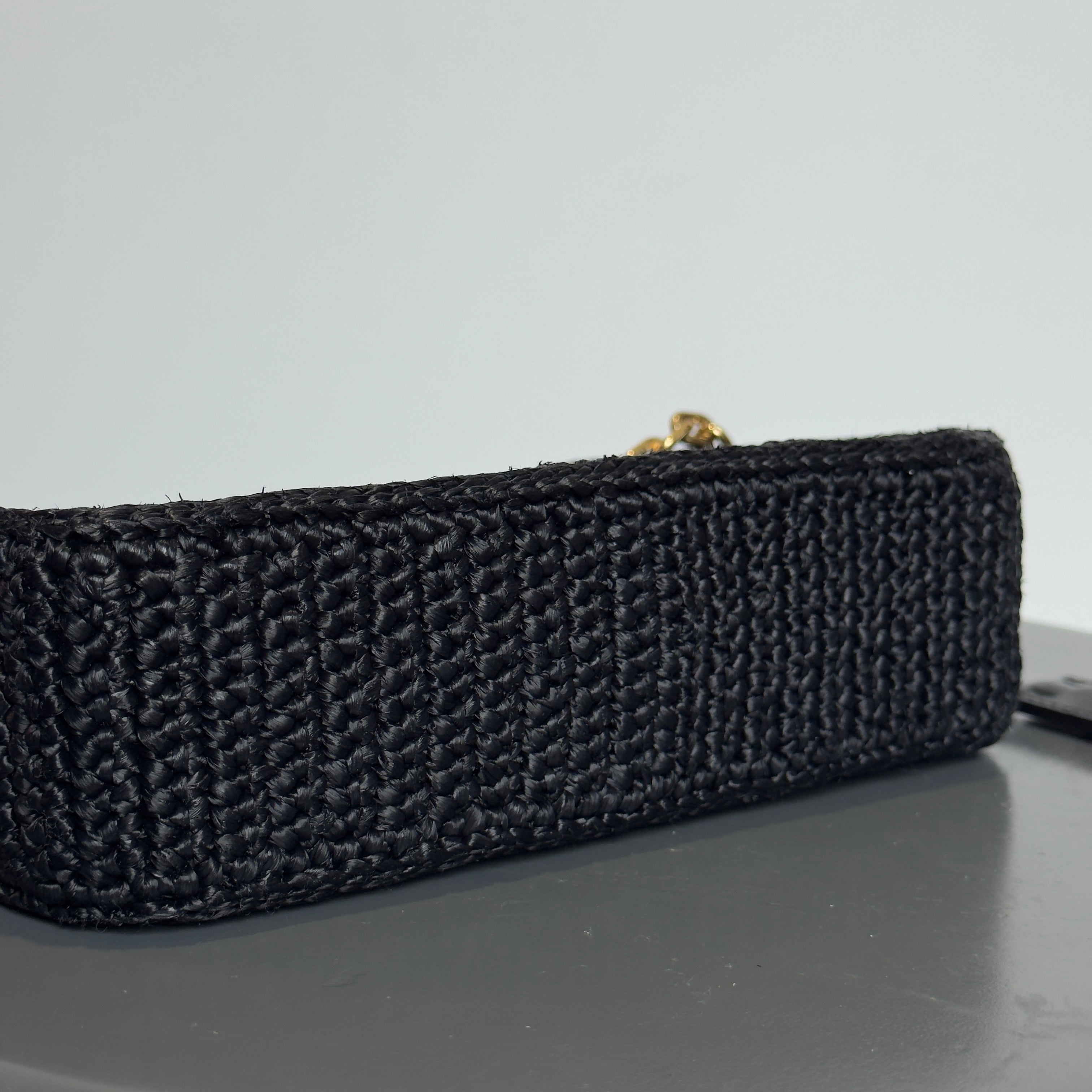 Prada Saffiano Black Raffia
