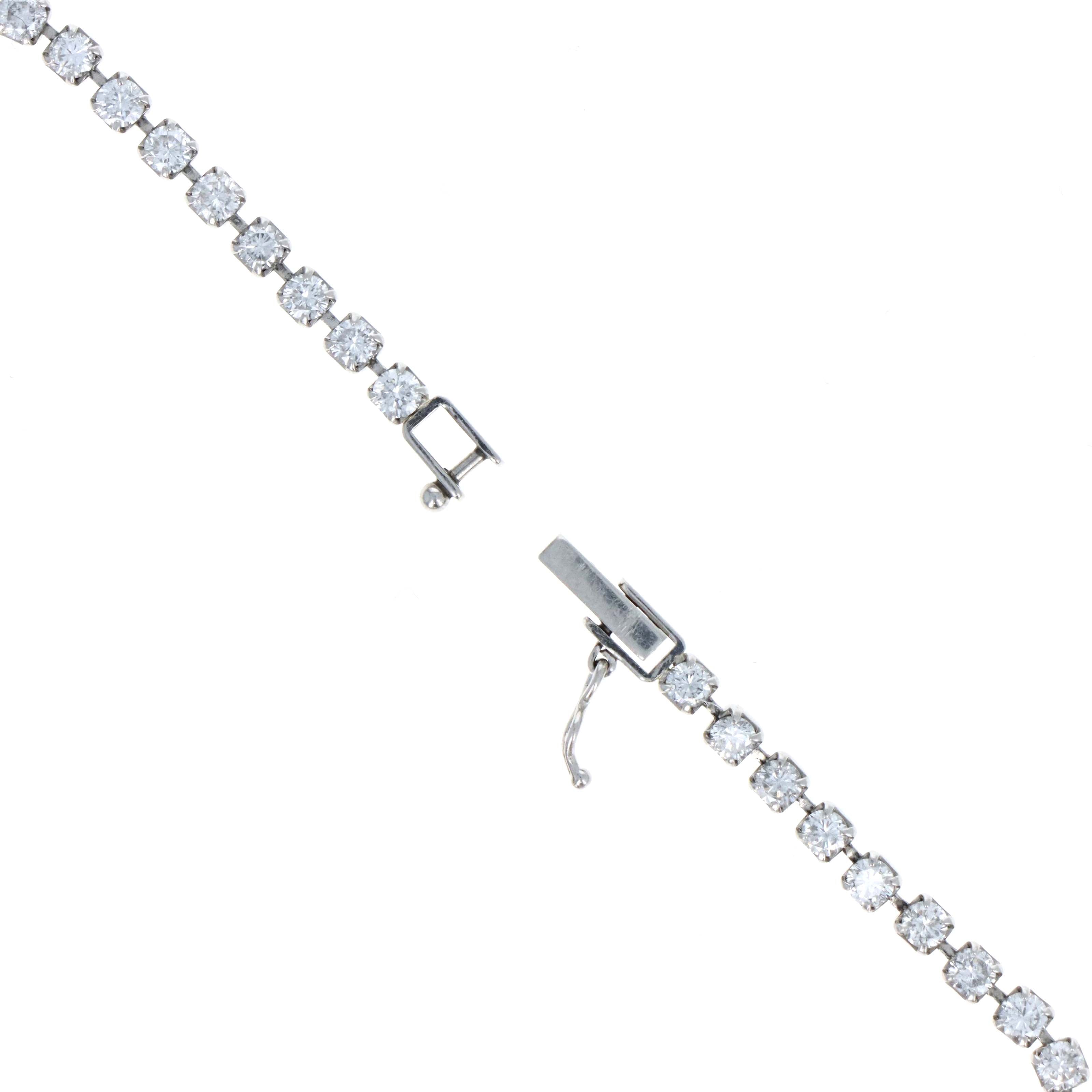 Platinum 3 Carat Diamond Floating Tennis Bracelet - Queen May