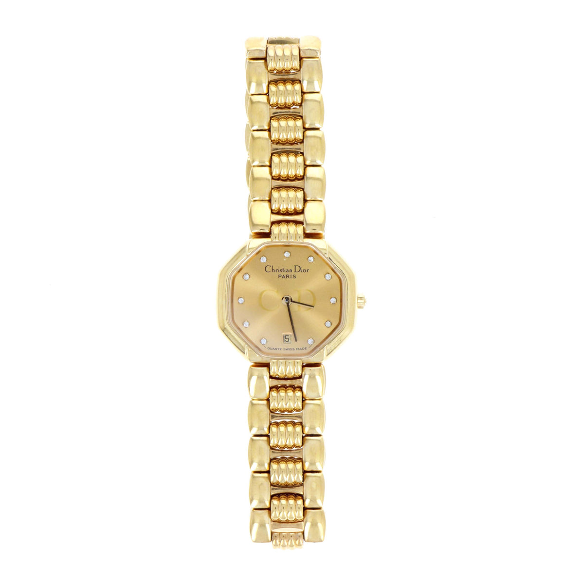 Dior Gold Diamond Octagon D48-153 Link Watch