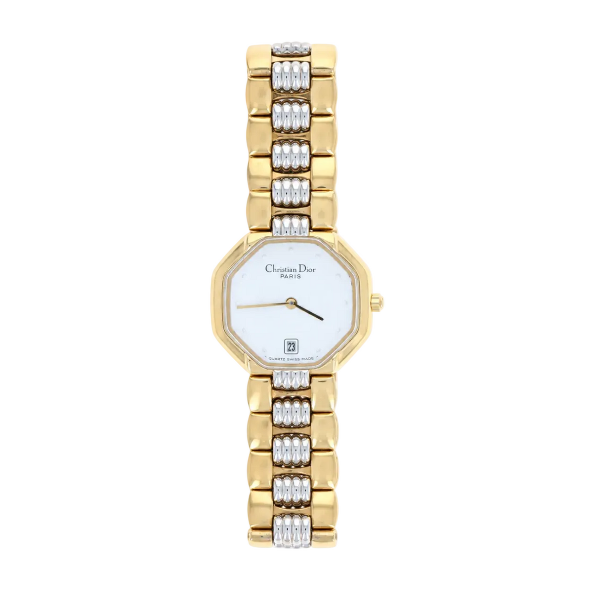 Dior White Dial Octagon Two Tone Watch D48-153