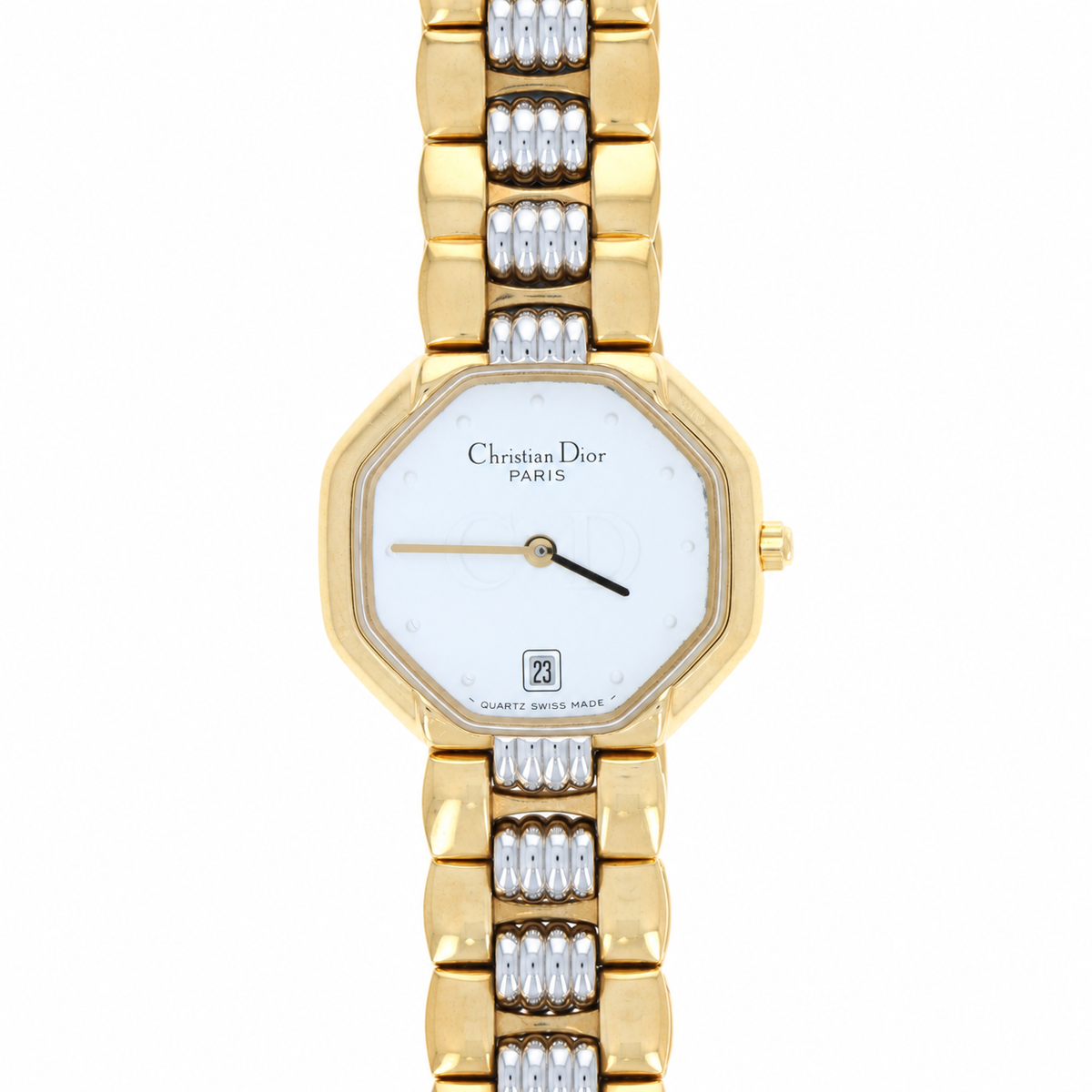 Dior White Dial Octagon Two Tone Watch D48-153