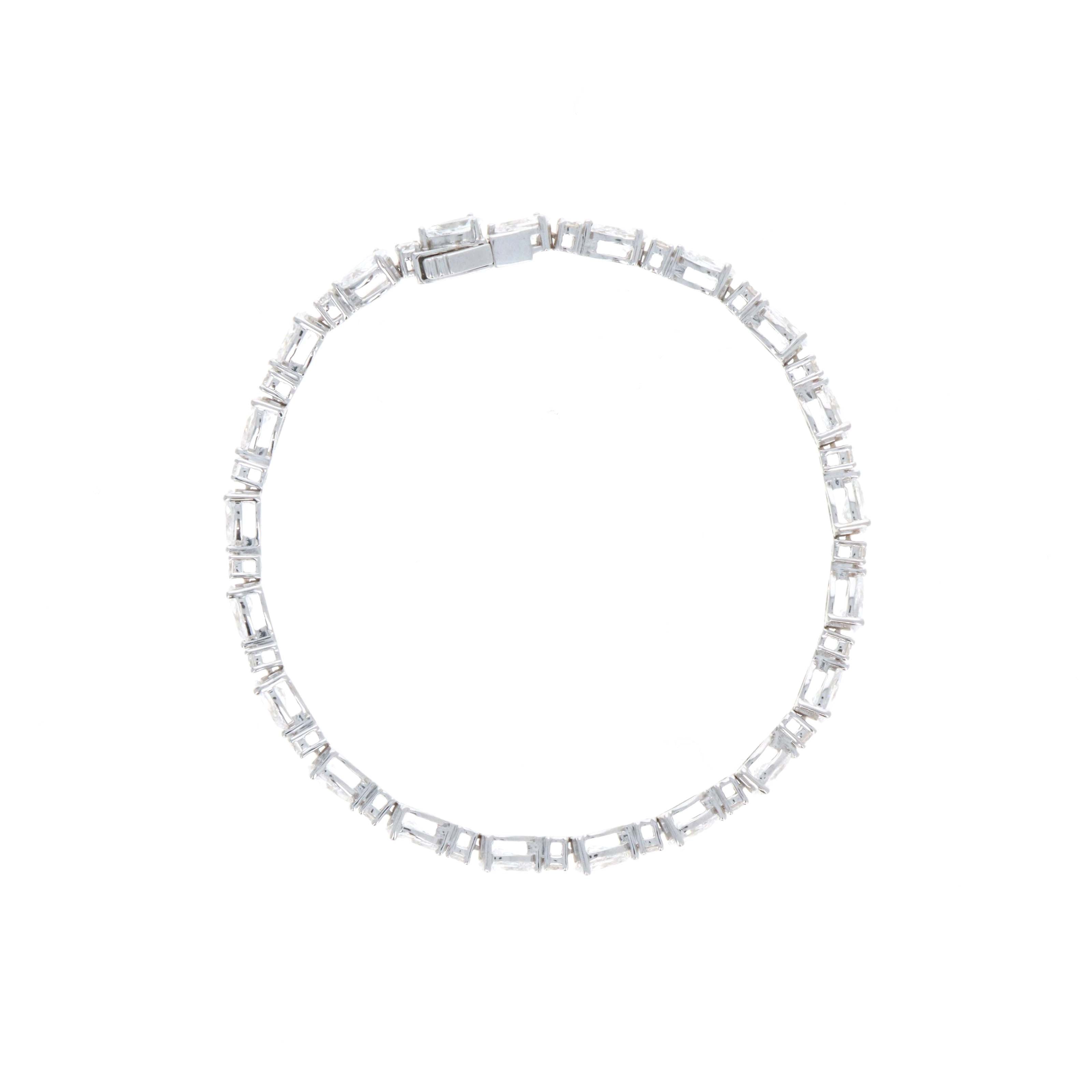 Lab Grown 8 Carat Diamond Pear Round Alternating Bracelet - Queen May