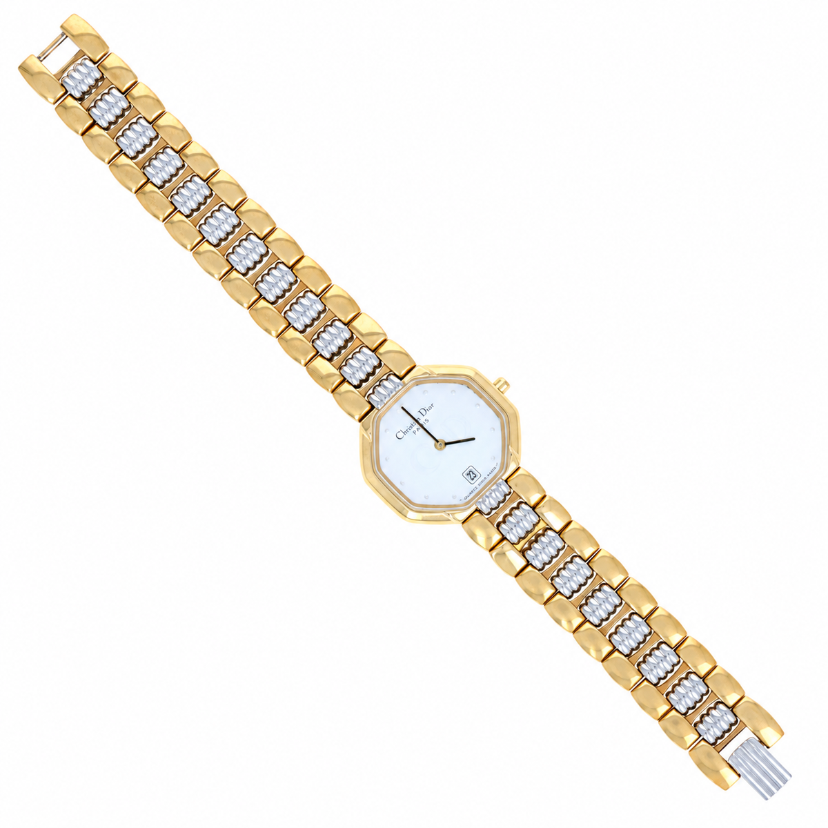 Dior White Dial Octagon Two Tone Watch D48-153