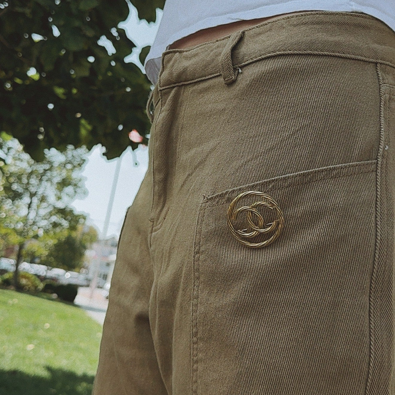 Vintage Chanel CC Rope Brooch Gold Plated - Queen May